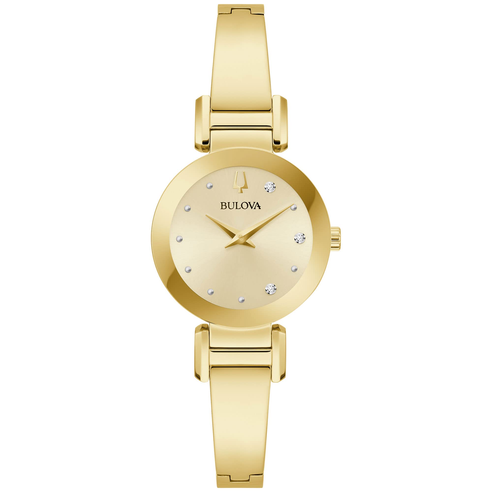 Bulova Marc Anthony Ladies Diamond Stainless Steel Bangle Bracelet Watch - Elegant Women's Fashion Accessory for Work, Party & Special Occasions