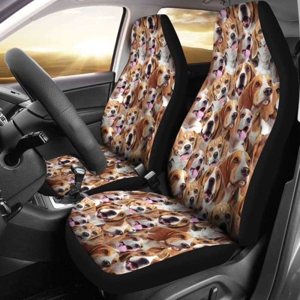 Beagle Full Face Car Seat Covers - Universal Fit for Most Vehicles - Waterproof & Anti-Slip Protection - Perfect for Pets, Kids, and Everyday Use (Model 221205) - Ideal for Road Trips, Commuting, and Outdoor Adventures
