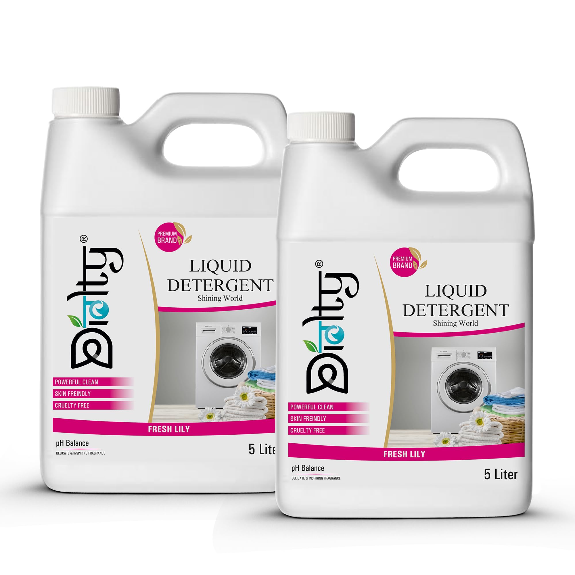 Diolty Liquid Laundry Detergent 10L - Concentrated Formula for Top Load & Front Load Washing Machines (Lily Scent) - Gentle on Clothes, Ideal for Family Laundry & Large Loads