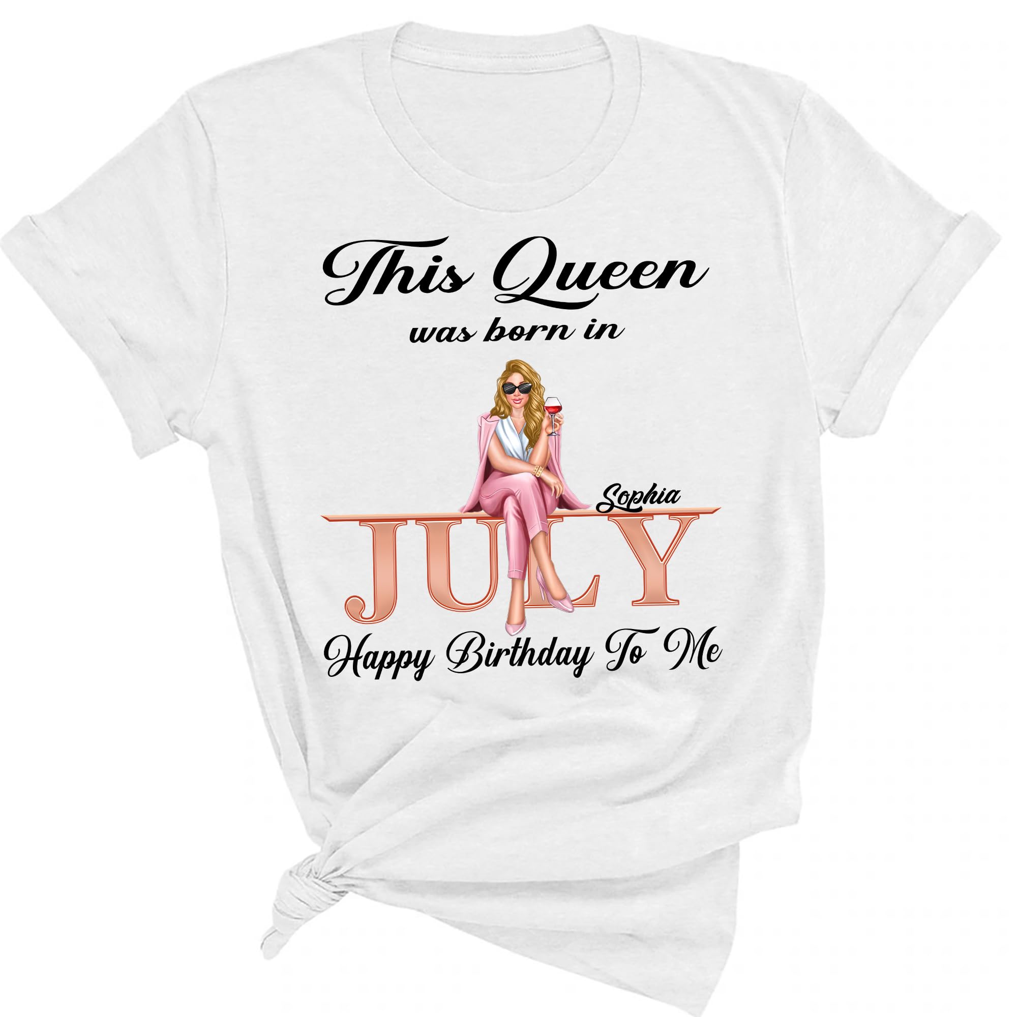 Personalized July Birthday Gifts for Women - July Birthday T-Shirt, Cute July Tee Shirt & Queen T-Shirt - Perfect for Birthday Parties, Summer Outfits & Casual Wear