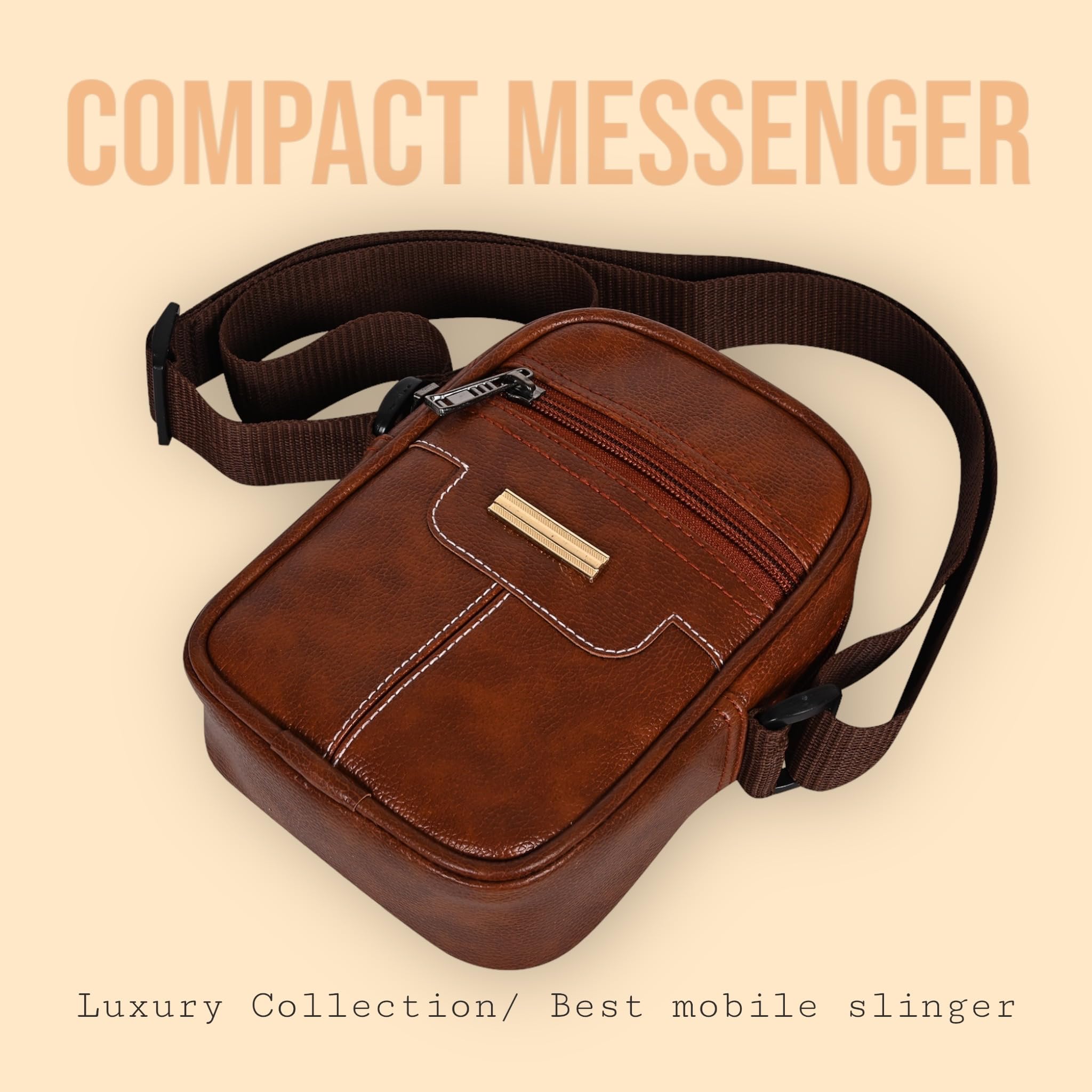 Premium Milan Leather Sling Bag for Men & Women - Small Crossbody Chest Bag with Mobile Pocket | Passport & Document Organizer | Ideal for Travel, Work & Corporate Gifts