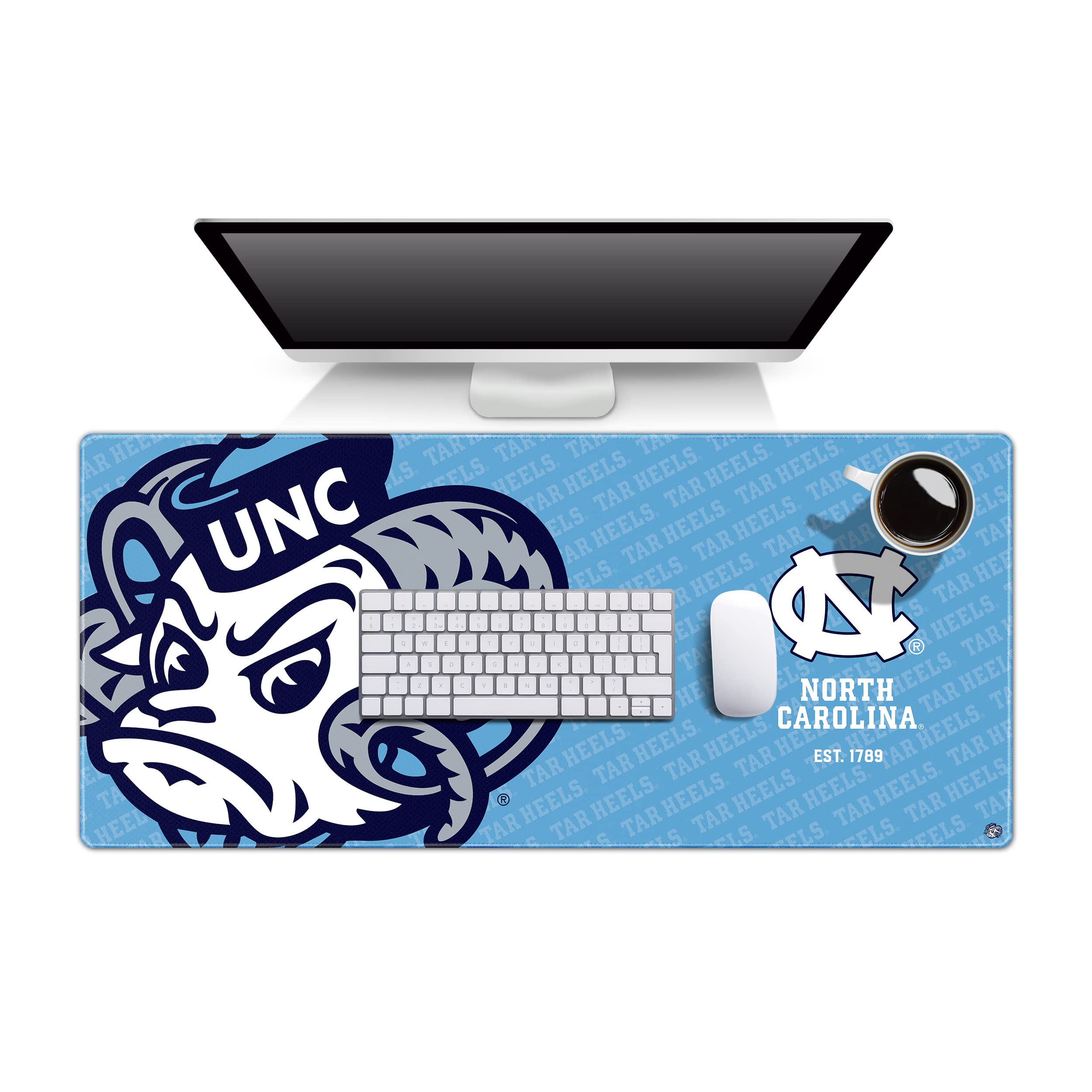 YouTheFan NCAA North Carolina Tar Heels Logo Series Desk Pad - Non-Slip Mouse Pad for Gaming, Office & Home Workspace - Perfect for Fans & Students