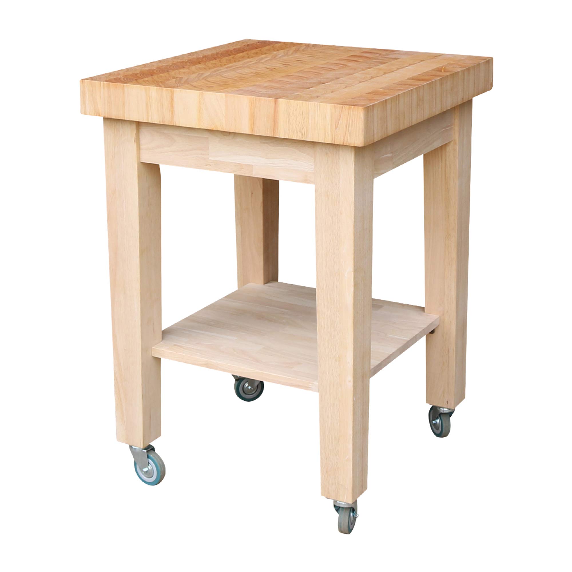 International Concepts RTA Kitchen Island - Unfinished Wood, DIY Kitchen Cart with Storage & Work Space | Perfect for Small Kitchens, Dining Areas & Home Offices