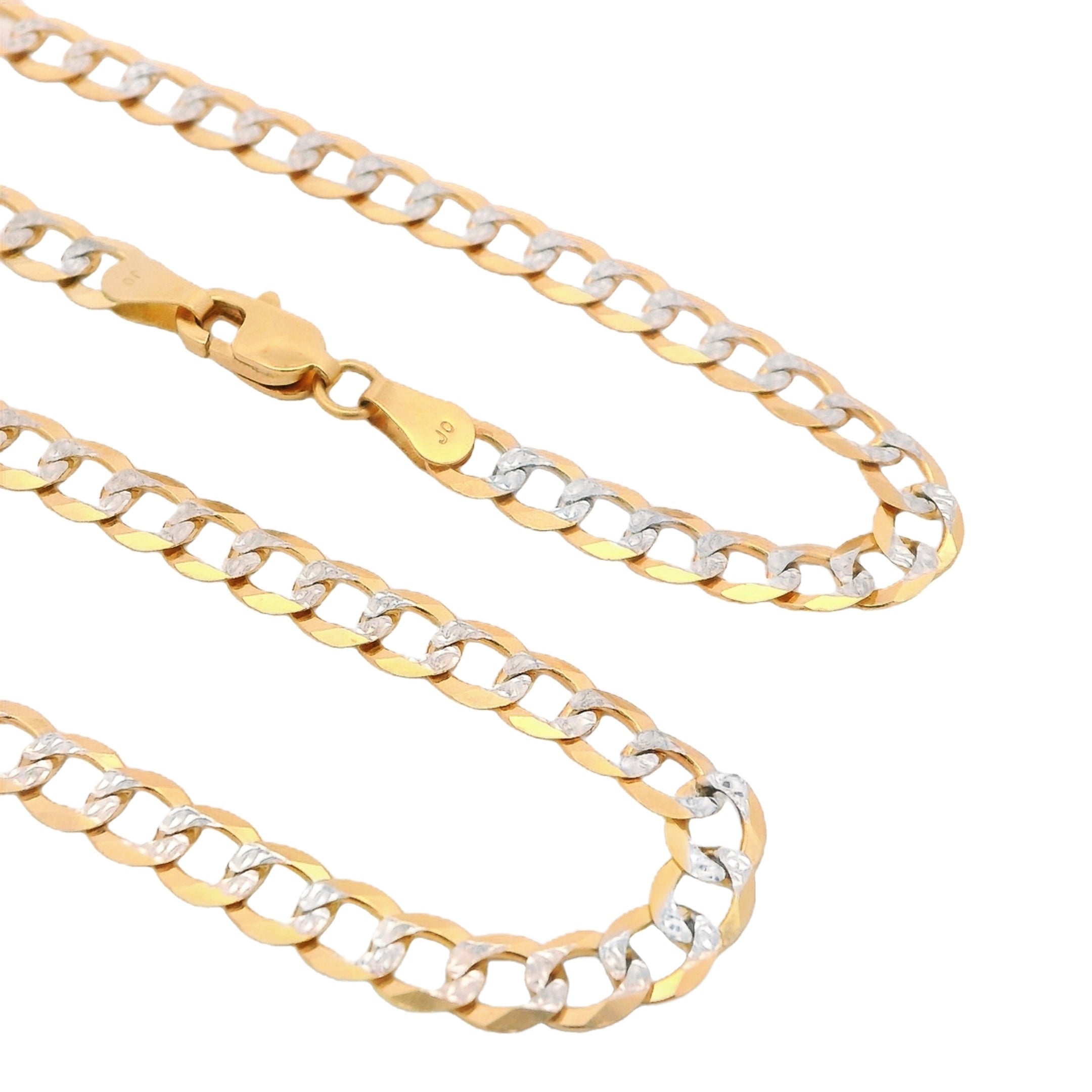 14K Solid Gold Cuban Curb Chain Necklace - 4.5MM 20