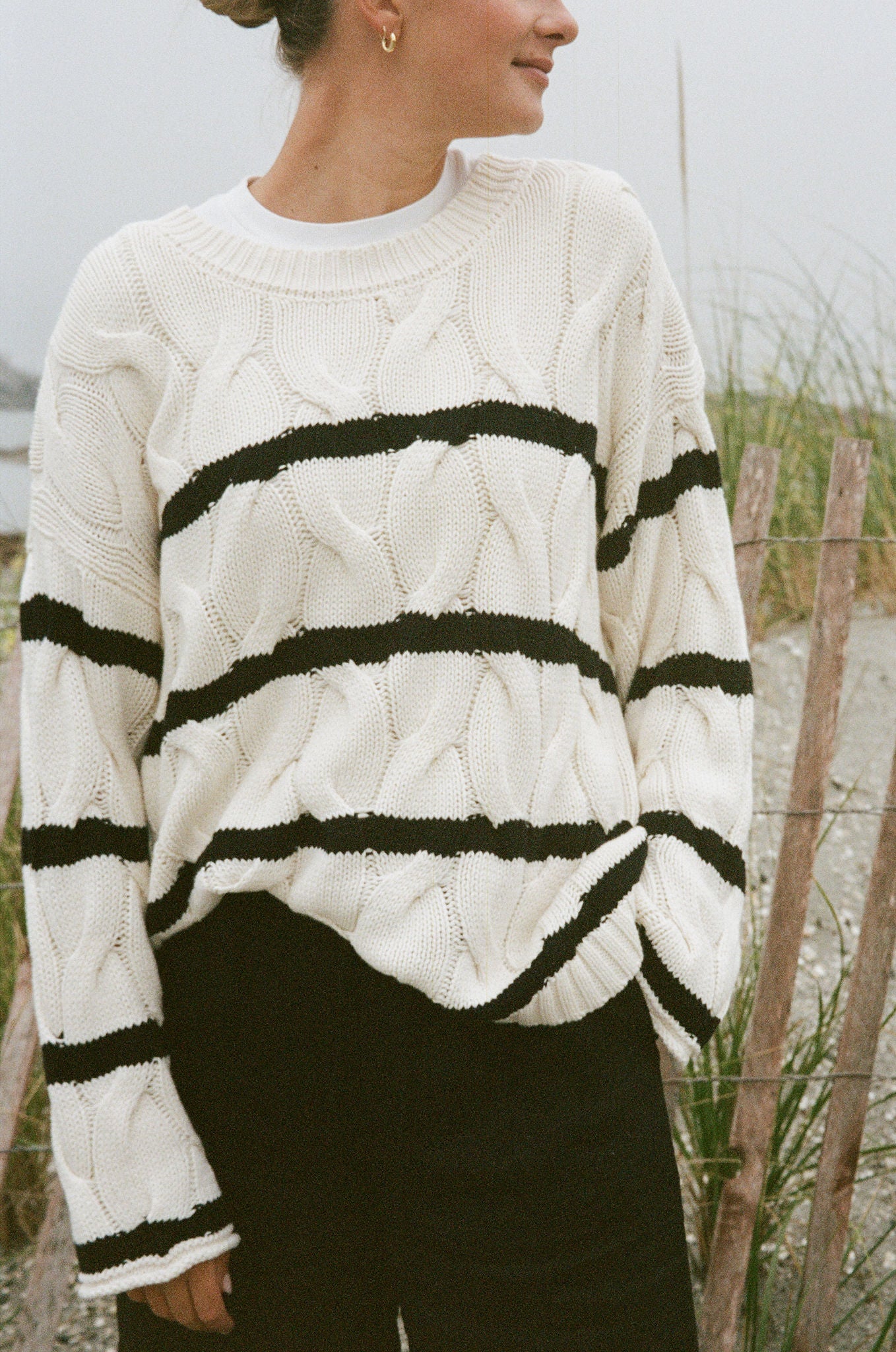 Pacific Shore Oversized Cable Knit Sweater for Women - Soft Chunky Winter Pullover Sweater | Cozy Casual Wear for Fall, Winter & Holiday Season
