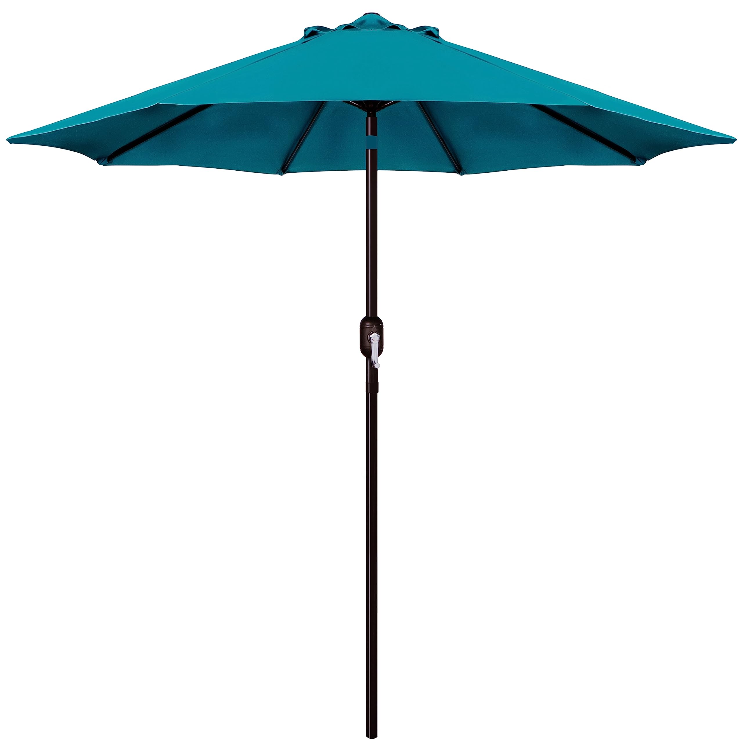 Blissun 9-Foot Outdoor Patio Umbrella - Heavy Duty Market Umbrella with 8 Reinforced Ribs, Push Button Tilt & Easy Crank Lift - Perfect for Backyard, Garden, Poolside, and Outdoor Dining Areas