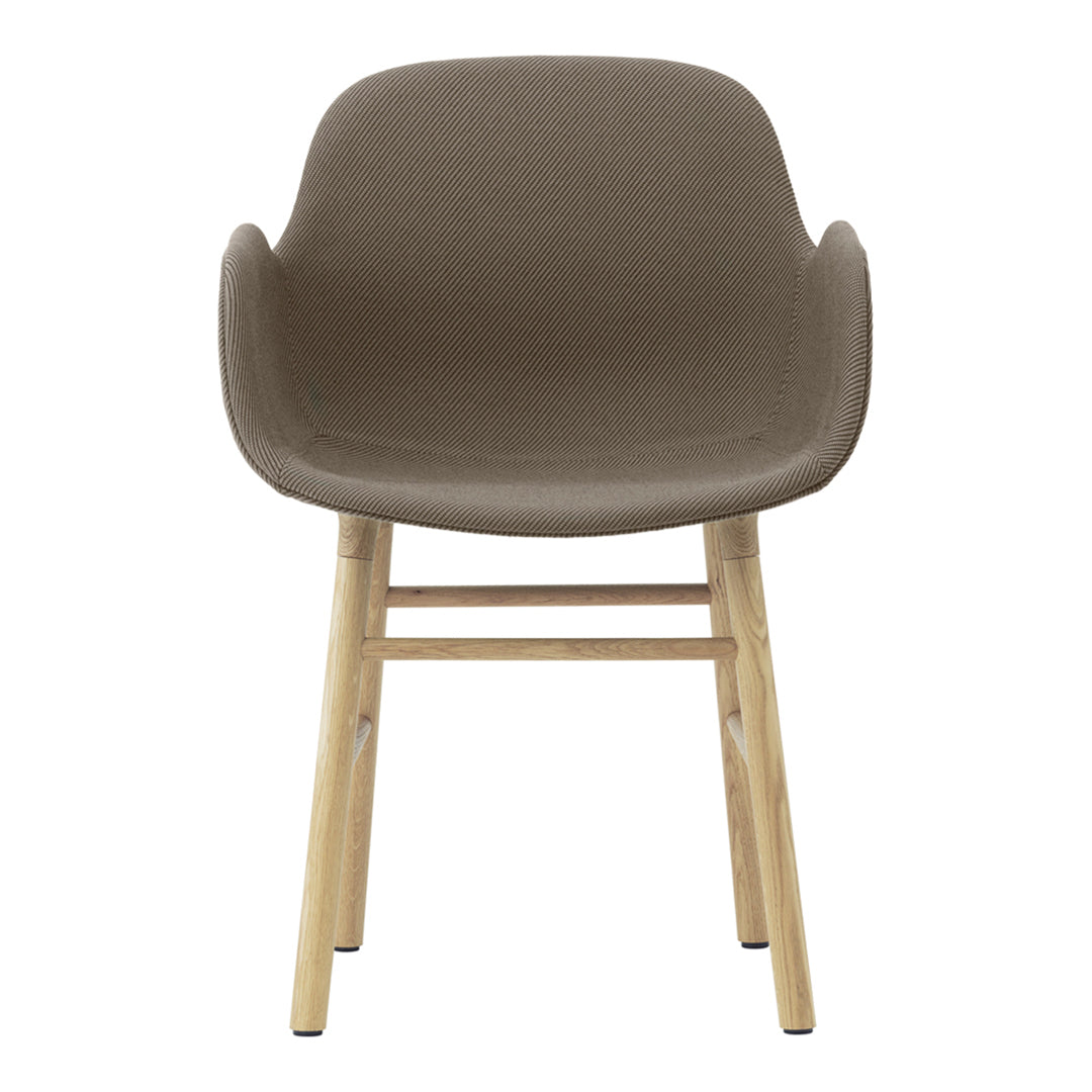 Modern Upholstered Form Armchair with Wooden Legs - Perfect for Living Room, Office, or Lounge Decor