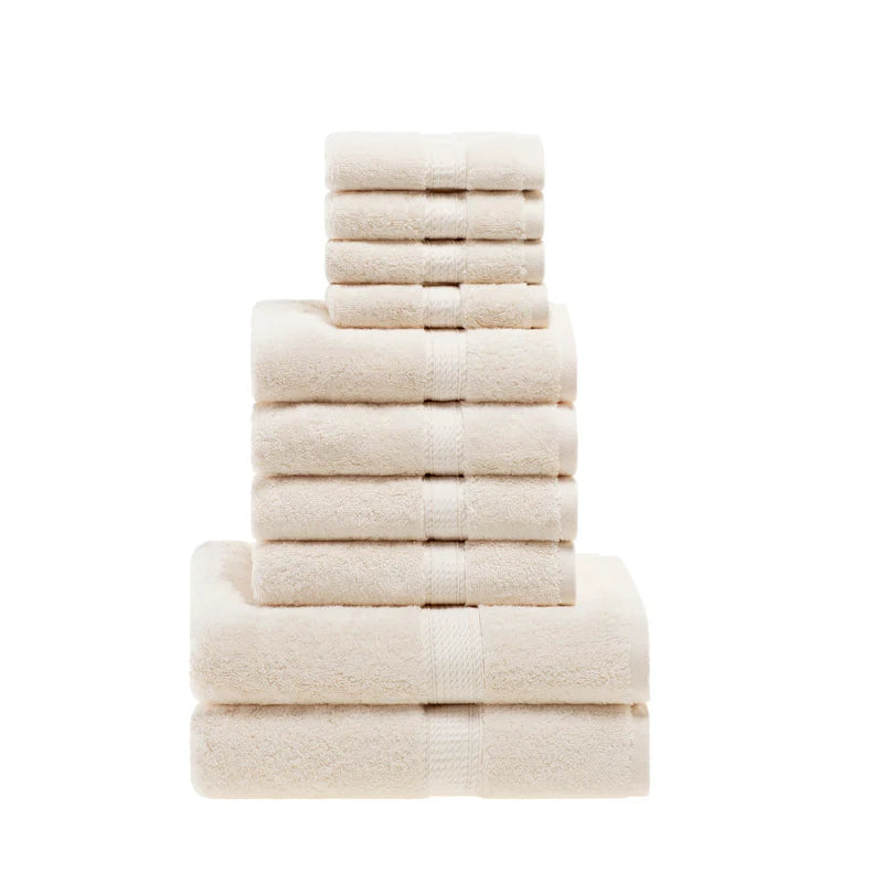 Premium Egyptian Cotton 10-Piece Towel Set - Ultra Soft, Heavyweight & Plush for Bath, Spa & Luxury Home Use