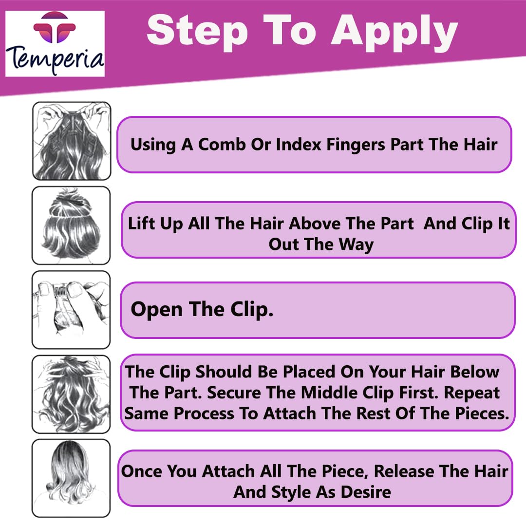 TEMPERIA 50 Pcs Hair Extension Clips for Women & Men - Black Snap Wig Clips (3.4 cm) - Secure Hair Patch Attachments for Daily Styling, Cosplay & Costume Parties