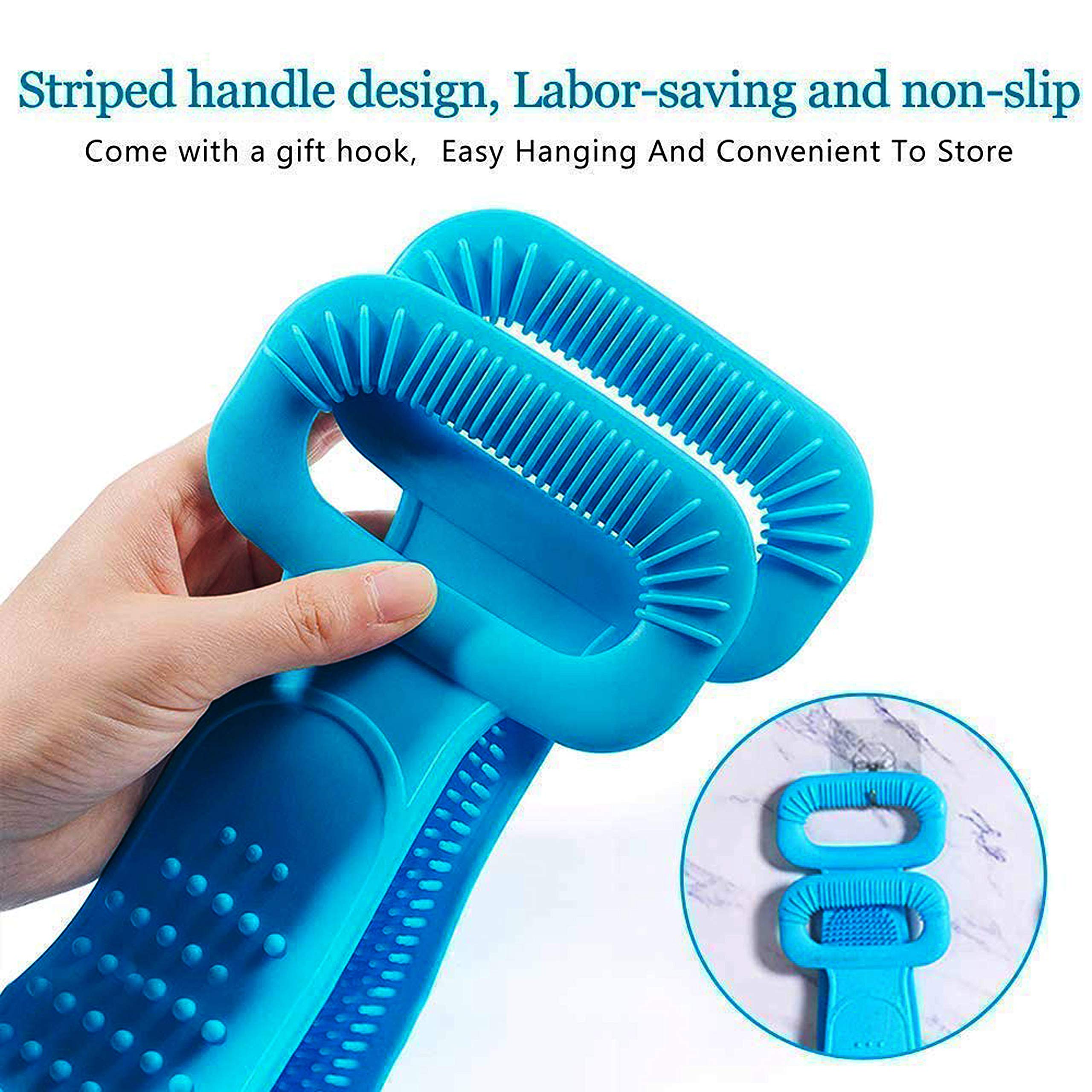Oramsa Silicone Bath Body Brush - Exfoliating Long Handle Back Scrubber for Shower with Soft Bristles, Improves Blood Circulation & Skin Health for Men & Women | Perfect for Deep Cleansing, Dead Skin Removal & Spa-Like Experience at Home