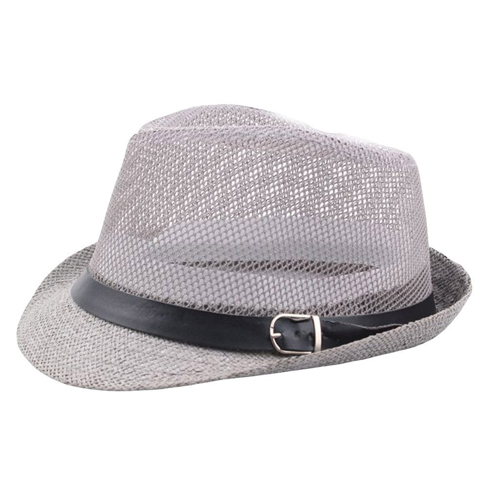 Stylish Fedora Hat for Men & Women - Lightweight Mesh Panama Trilby with Belt Buckle - Rollable Summer Sun Hat for Outdoor Activities, Beach, Travel & Fashion