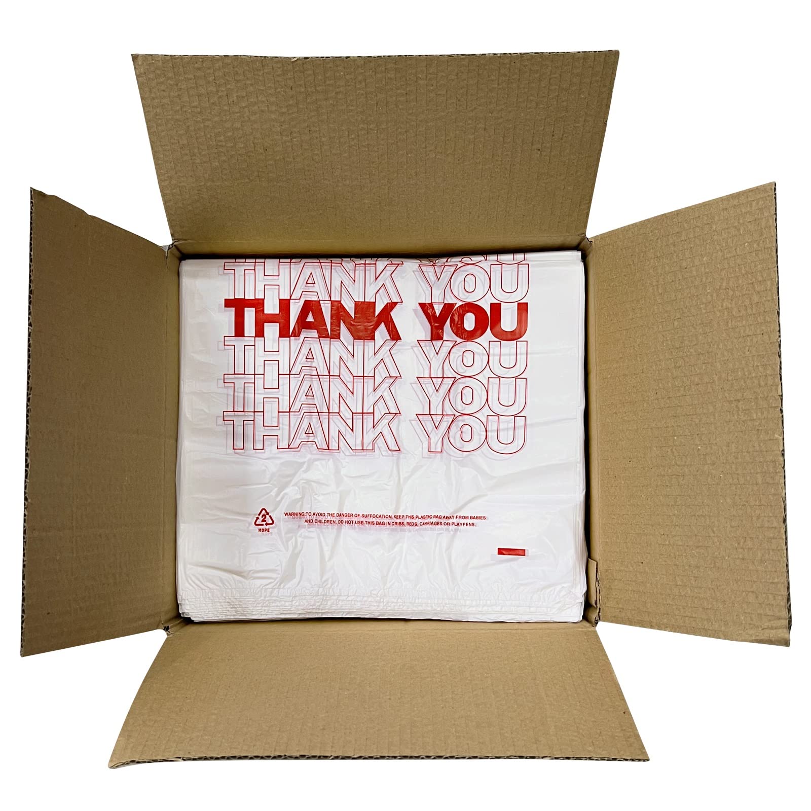 TashiBox 11.5x6.25x21 Inch Plastic Thank You Bags - 15 Micron, 0.6 Mil Thickness (Pack of 308) - Perfect for Restaurants, Convenience Stores & Retail Packaging