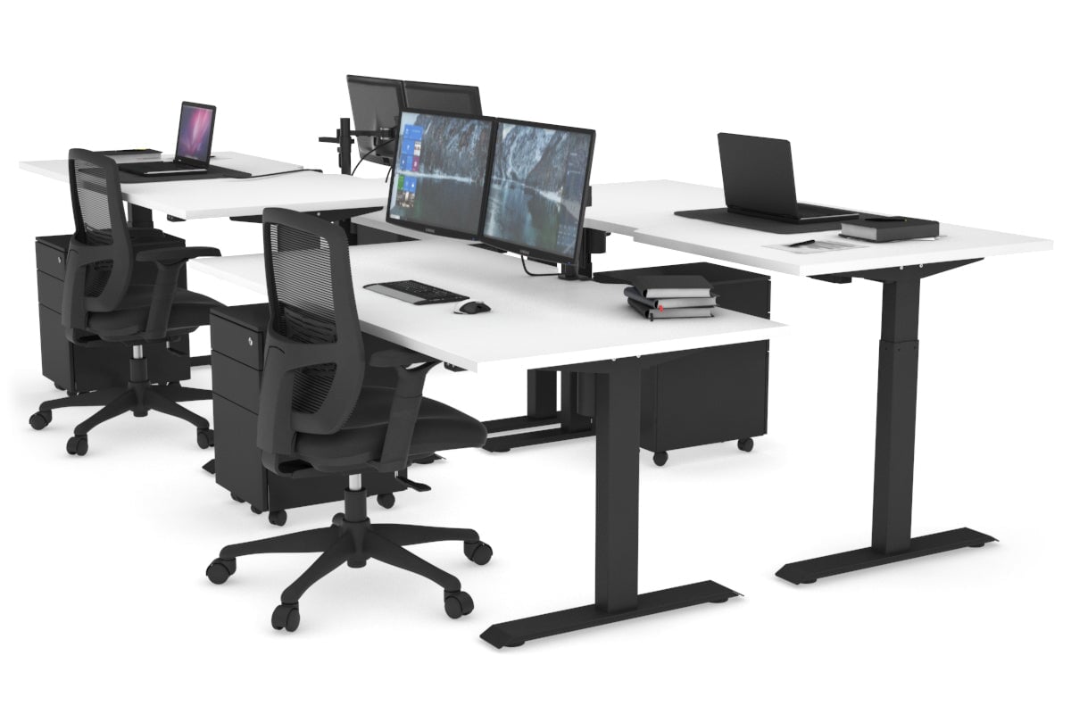 Adjustable Height 4-Person Workbench - 1200L x 800W with Cable Management | Perfect for Office, Workshop & Garage Workspaces