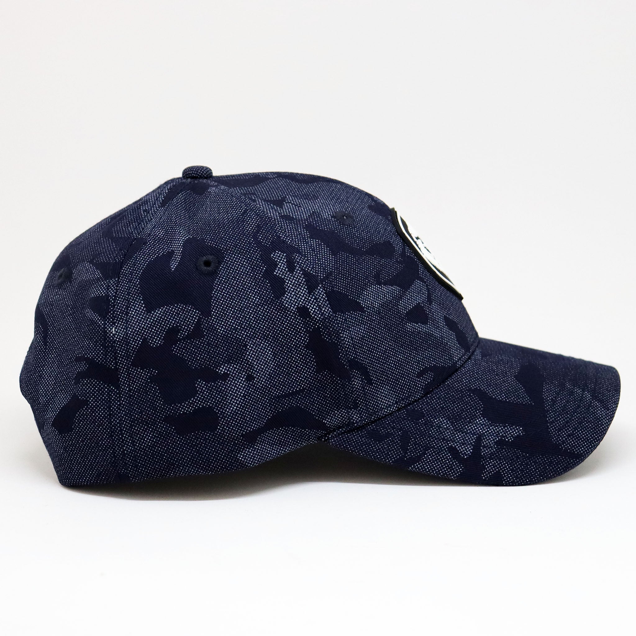 VT Shield Logo Future Looks Bright Blue Camo Textured Snapback Hat for Men - Adjustable Baseball Cap for Outdoor Sports, Casual Wear & Street Fashion