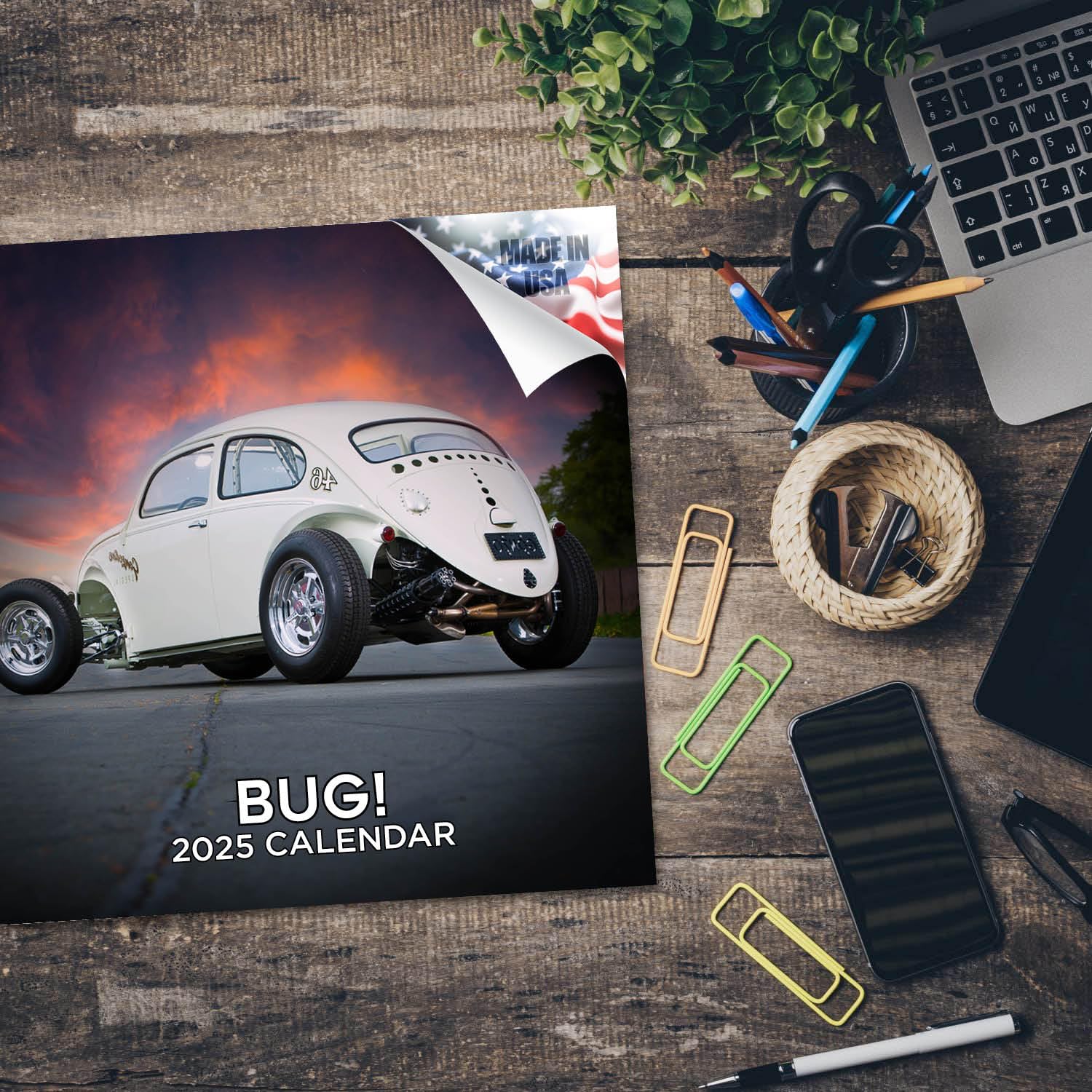2024-2025 Volkswagen Beetle Classic Car Wall Calendar - 12