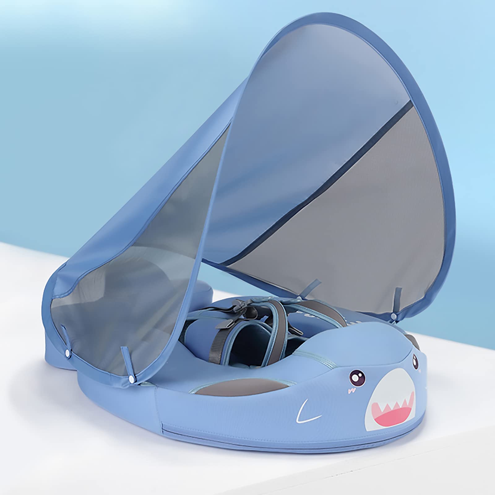 **Best Baby Pool Float - Non-Inflatable & Anti-Tipover Design with Removable Canopy - Adjustable Buoyancy Aid for Toddlers 3-24 Months - Perfect for Safe Swimming, Beach, and Pool Play**