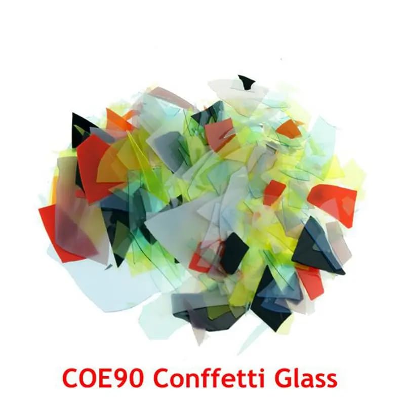 5-Pack Confetti Glass COE90 for Microwave Kiln Fusing - Perfect for Jewelry Making, DIY Crafts & Glass Art Projects - Create Stunning Pendants, Earrings & Home Decor