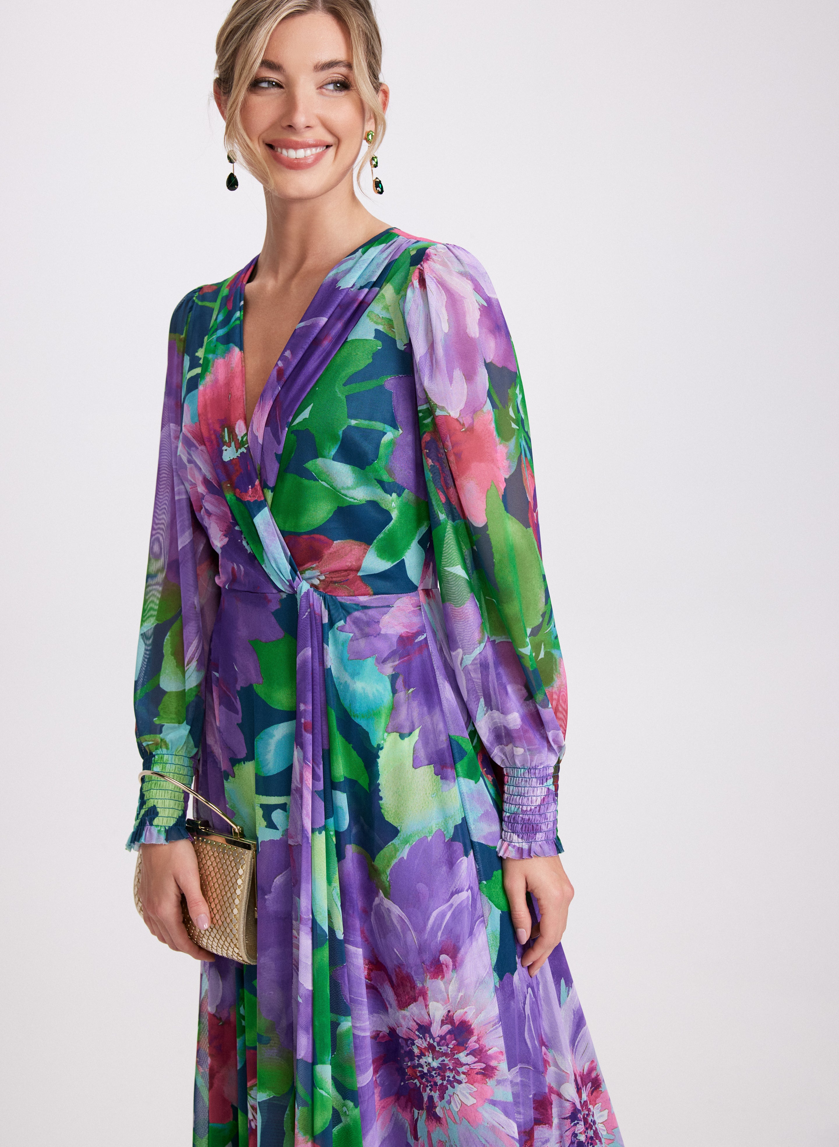 Floral Mesh Dress for Women - Elegant Summer Maxi Dress with Floral Print, Breathable & Lightweight - Perfect for Beach, Party, and Vacation Wear