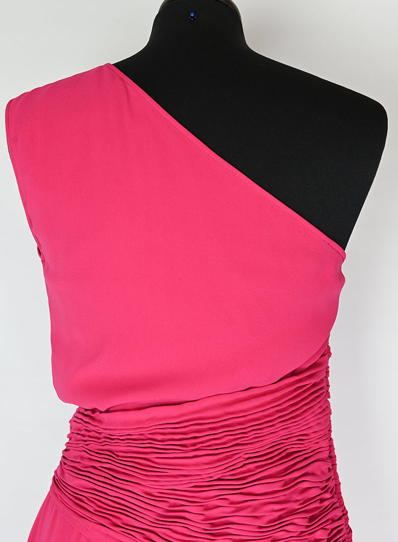 Valentino Fuchsia One-Shoulder Long Dress Size 42 - Perfect for Evening Galas, Red Carpet Events & Special Occasions