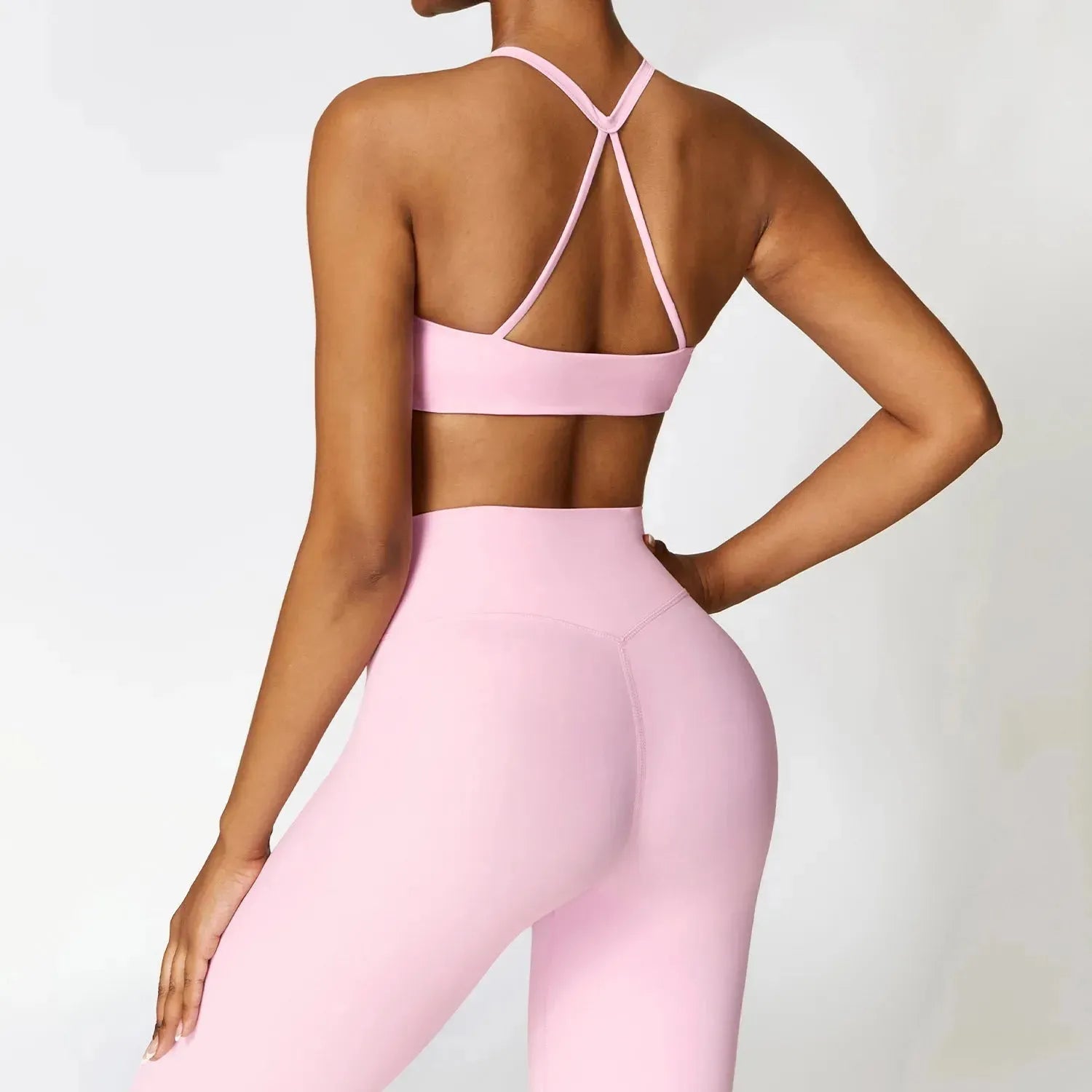 2-Piece Women's Workout Set - Breathable Sports Bra & Quick-Dry Yoga Outfit for Gym, Running & Fitness | Stylish Back Design Activewear