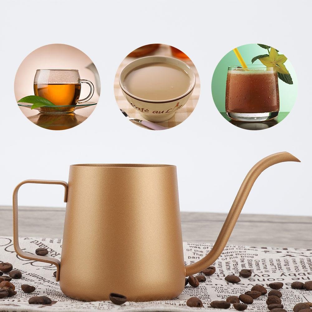 Premium 350ml Stainless Steel Gooseneck Coffee Kettle - Precision Pour Over Drip Coffee Maker & Tea Pot (Coffee Gold) - Ideal for Home Baristas, Specialty Coffee Brewing & Tea Lovers