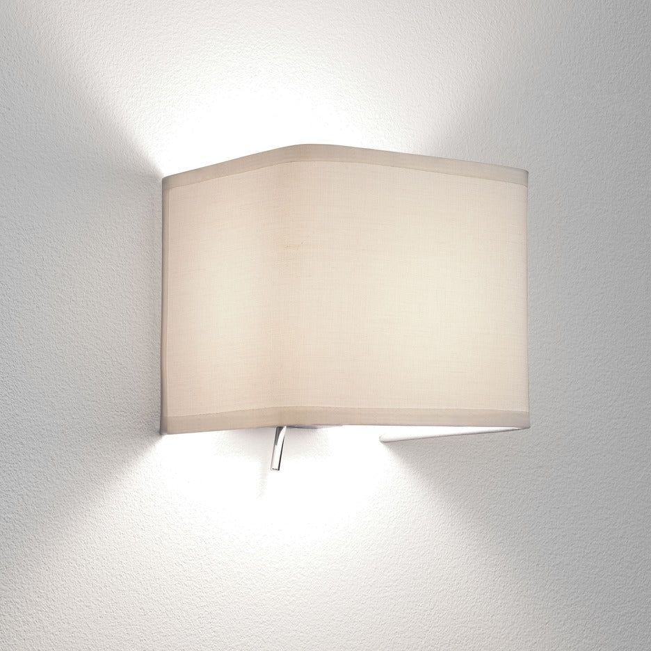Ashino Small & Large White Fabric Wall Light - Modern Bedroom & Living Room Ambient Lighting for Home Decor