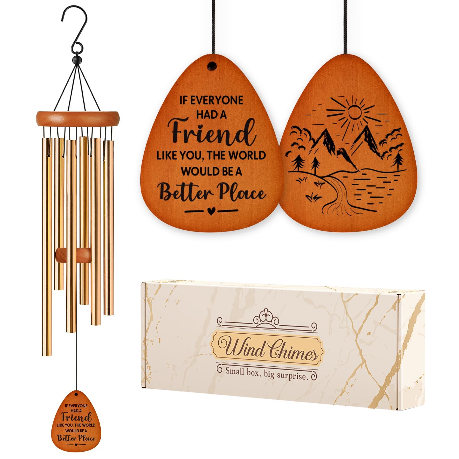 Best Friendship Wind Chimes - Thoughtful Birthday Gifts for Women & Men, Unique Best Friend Present for Soul Sister or Bestie - Perfect for Graduation, Thanksgiving, Christmas - Ideal for Outdoor Garden Decor & Relaxing Wind Sounds
