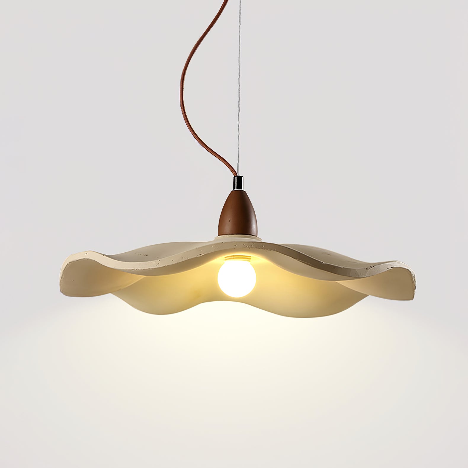 Modern Cement Wave Pendant Light - Industrial Style Hanging Lamp for Kitchen Island, Dining Room & Bedroom Lighting - Dimmable LED Ceiling Light Fixture