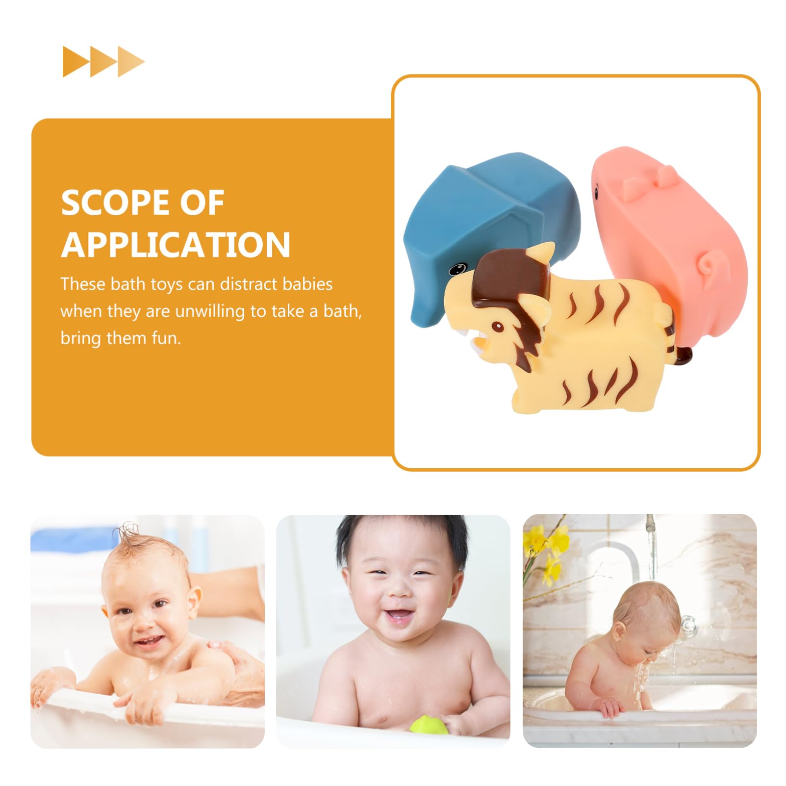 Vaguelly 3-Piece Bath Toys Set - Squirt Water Fun Bathtub & Pool Toys for Kids, Rubber Ducky Shower Playtime - Perfect for Toddler Bath Time, Swimming Pool Parties & Outdoor Water Play