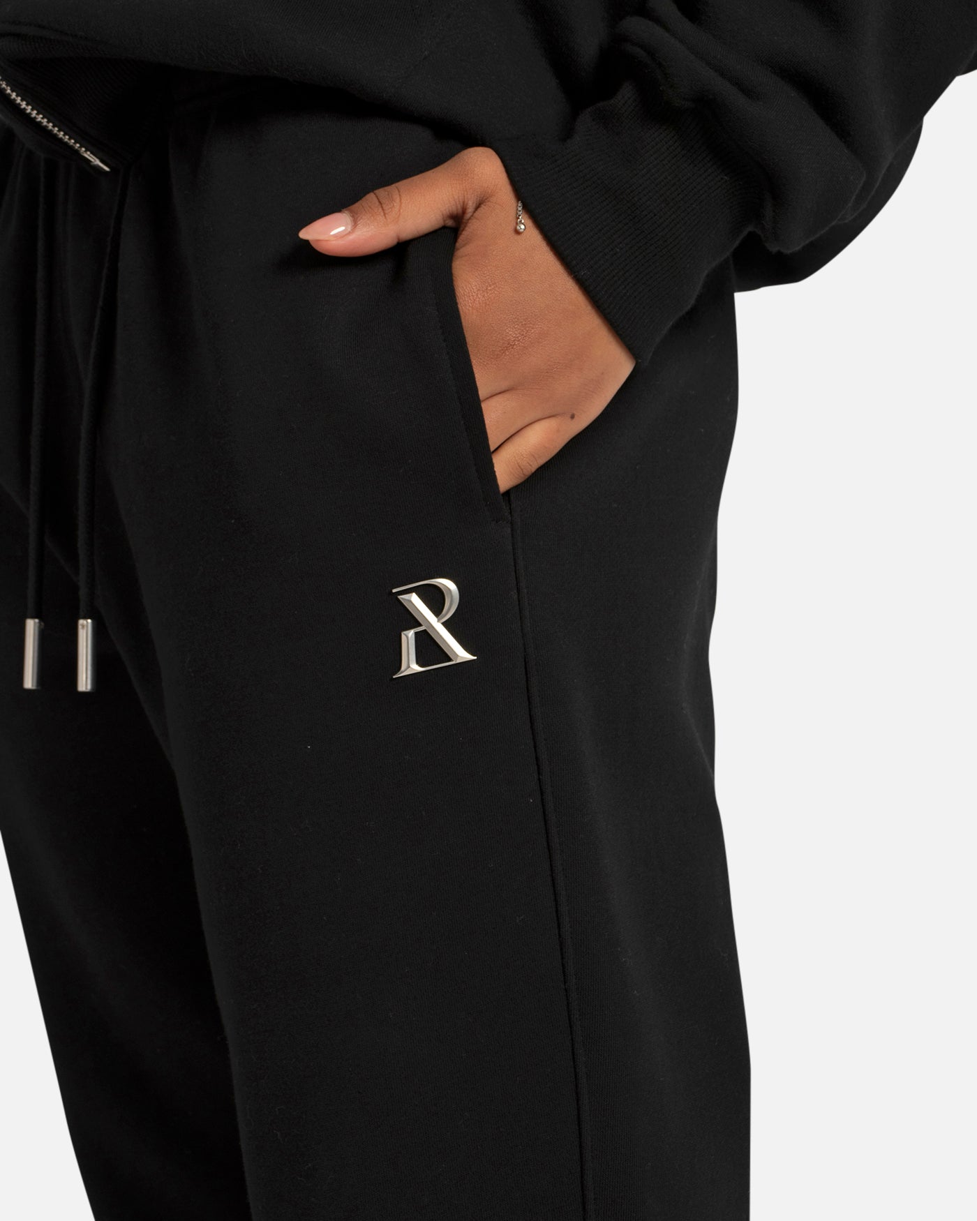 SSS Realism Radiant Sweatpants for Women - Black High Waist Joggers with Pockets - Comfortable Lounge Pants for Yoga, Running & Casual Wear