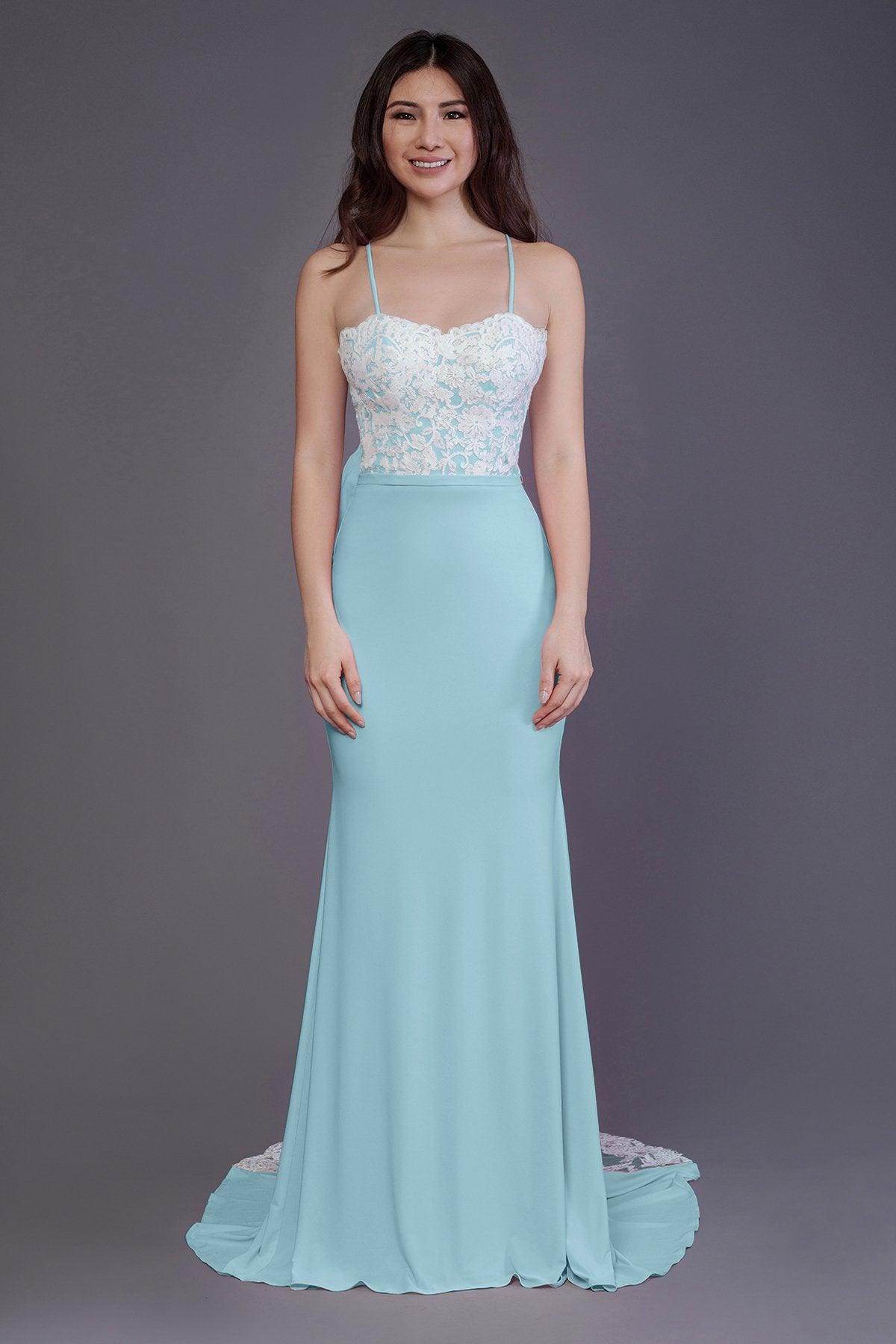 Elegant Mermaid Sweep Train Knitted Fabric Bridesmaid Dress PR3565 - Perfect for Weddings, Formal Events & Special Occasions