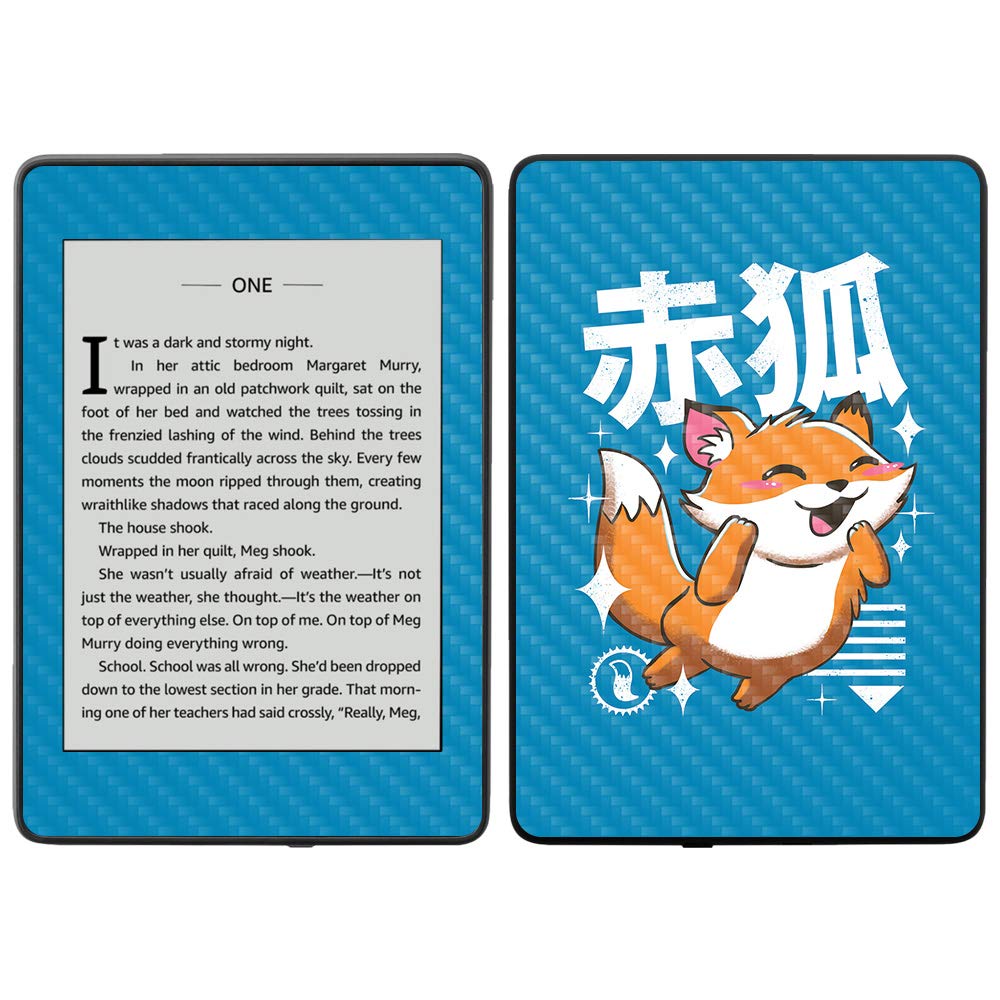 MightySkins Carbon Fiber Skin for Amazon Kindle Paperwhite 2018 (10th Gen) - Corgi Kawaii Design | Waterproof Protective Cover | Durable Textured Finish | Easy to Apply & Remove | Made in USA | Perfect for Reading, Travel & Daily Use