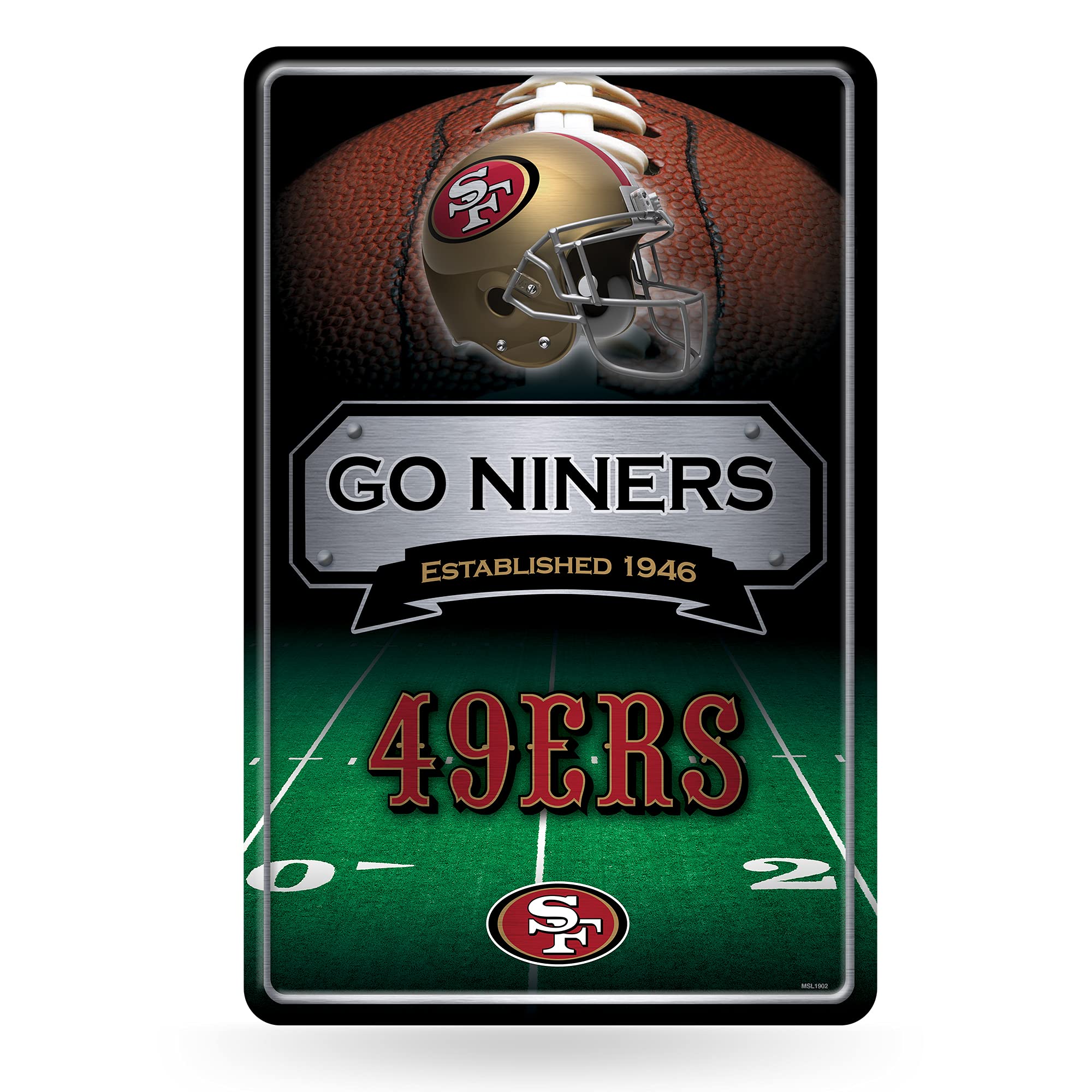 San Francisco 49ers NFL Large Metal Sign 11x17 Inches - Vintage Football Team Wall Decor for Man Cave, Sports Bar & Game Room - Officially Licensed NFL Home Decor