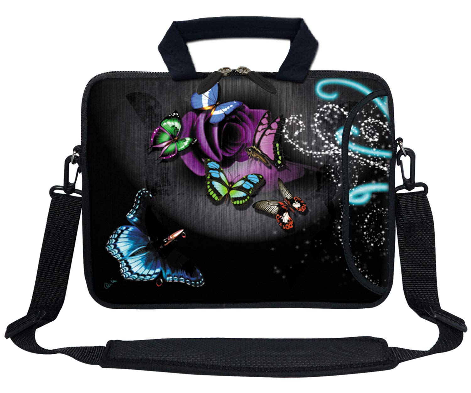 Meffort 13.3 Inch Neoprene Laptop Sleeve Case with Side Pocket - Fits 12.5 to 13.3 Inch MacBook, Chromebook & Laptops - Lightweight Protective Cover for Work, School & Travel