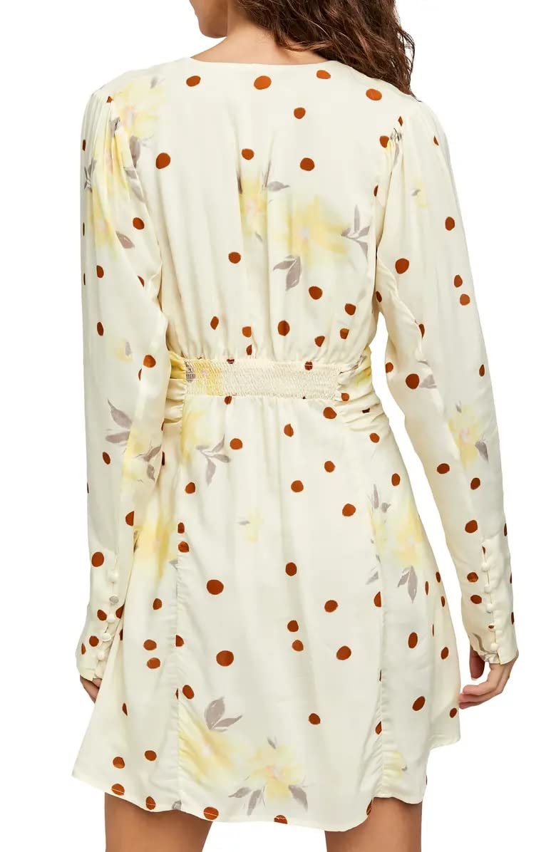 Free People Women's Floral Long Sleeve Mini Dress - Sunshine Print, Date Night Outfit, Party Dress for Women, Perfect for Cocktail Parties, Weddings & Evening Events
