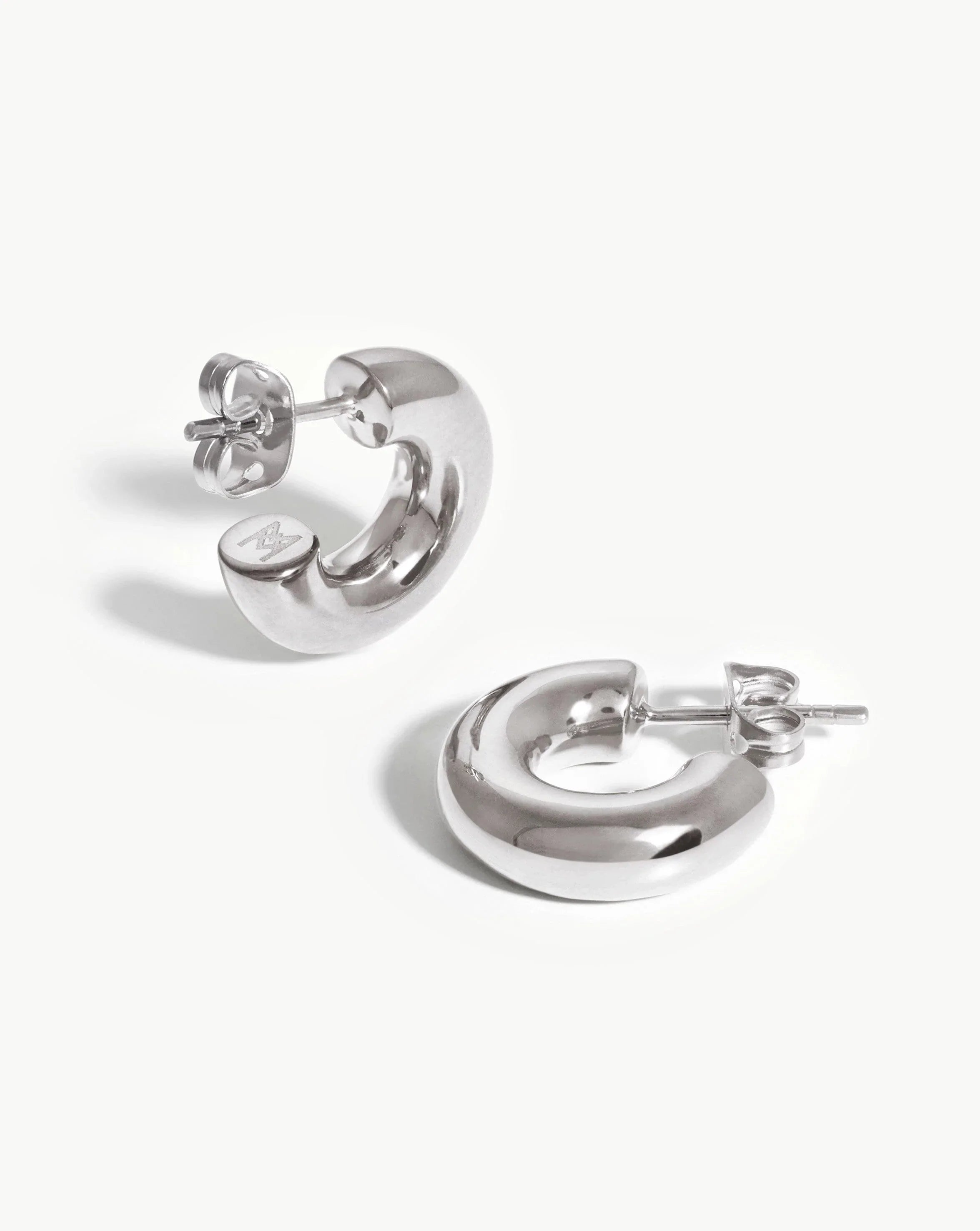 Chubby Tunnel Small Hoop Earrings for Women - Silver Plated Chunky Hoops | Perfect for Everyday Wear, Parties & Gifts