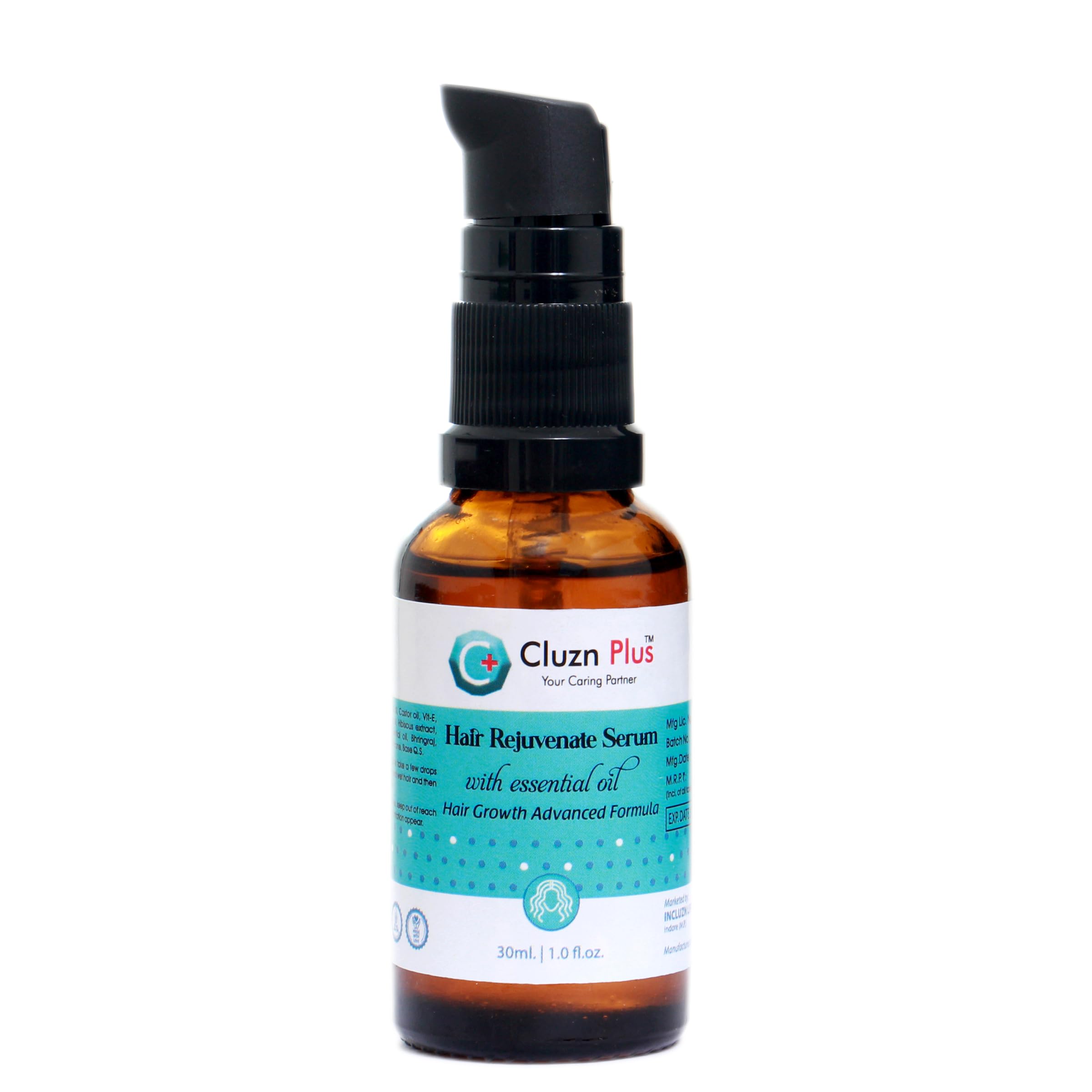 Cluzn Plus Hair Rejuvenate Serum for Women & Girls - 30ml | Essential Oil Enriched with Advanced Hair Growth Formula | Organic Treatment for Hair Loss | Promotes Healthy, Shiny Hair Growth | Perfect for Daily Scalp Care & Thinning Hair Solutions