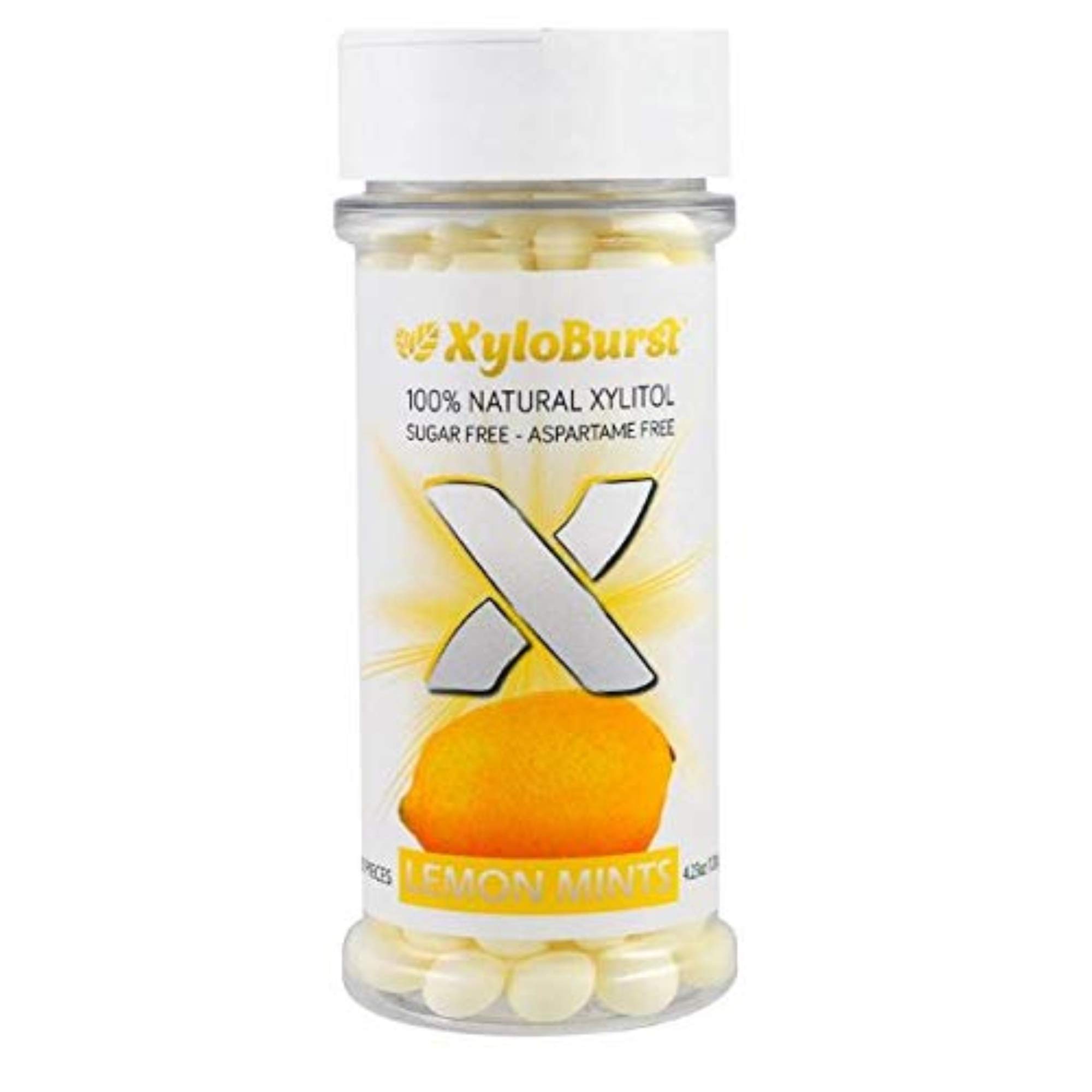 XyloBurst Sugar Free Xylitol Mints for Fresh Breath - 200 Count Lemon Flavored Oral Care Mints | Gluten Free, Vegan & Keto Friendly | Aspartame Free | Perfect for After Meals, Travel & Bad Breath Relief