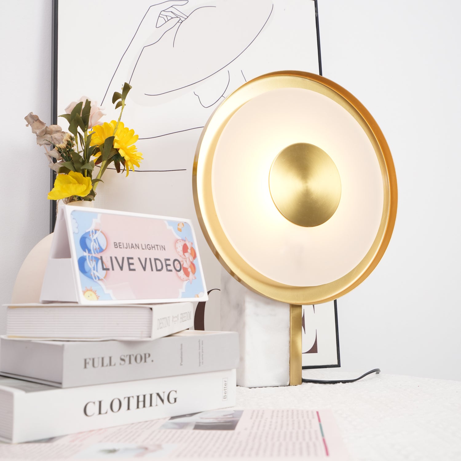 Roche Bobois Modern Table Lamp - Elegant LED Desk Light for Living Room, Bedroom & Office - Stylish Home Decor & Reading Light
