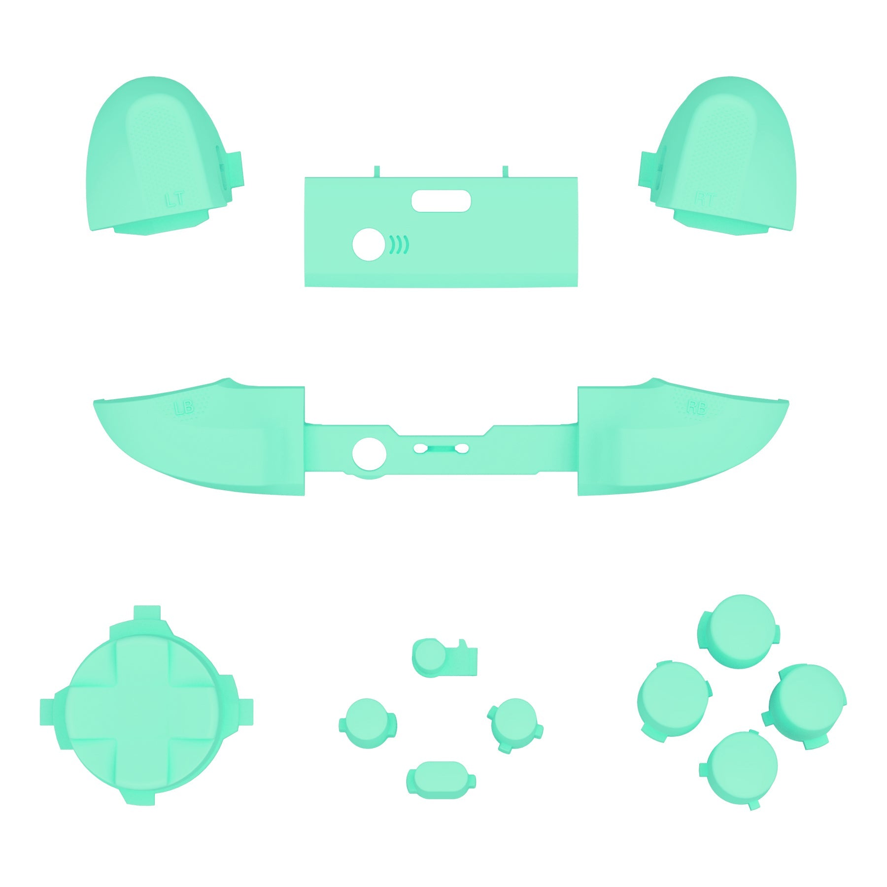 eXtremeRate Mint Green Replacement Buttons for Xbox Series X & S Controller - Full Set No Letter Imprint - Perfect for Gaming & Customization