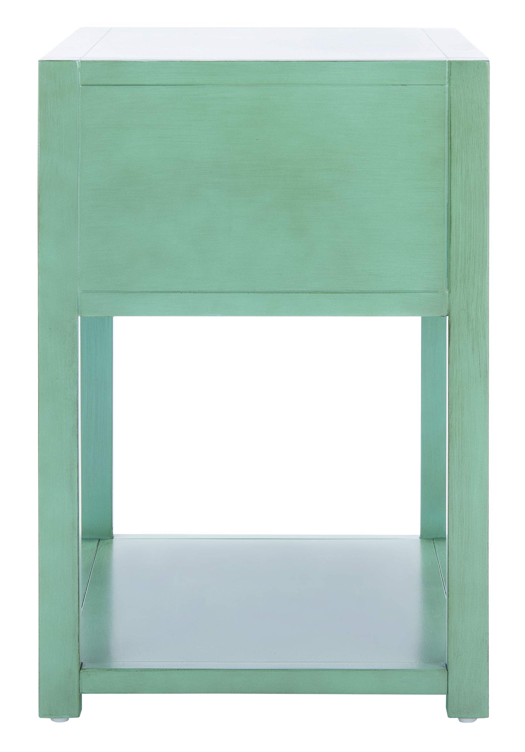Safavieh Home Collection Yudi Turquoise and Gold 1-Drawer Nightstand - Modern Bedside Table for Bedroom Decor, Small Storage Cabinet with Drawer - Perfect for Guest Rooms, Apartments & Dormitories