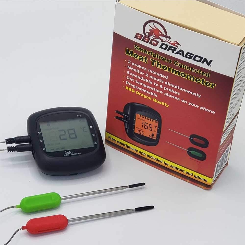 BBQ Dragon Wireless Bluetooth Meat Thermometer for Grilling & Smoking – 6-Channel Smart Grill Thermometer with 2 Probes – Perfect for Outdoor BBQ, Smoking, Roasting & Sous Vide Cooking