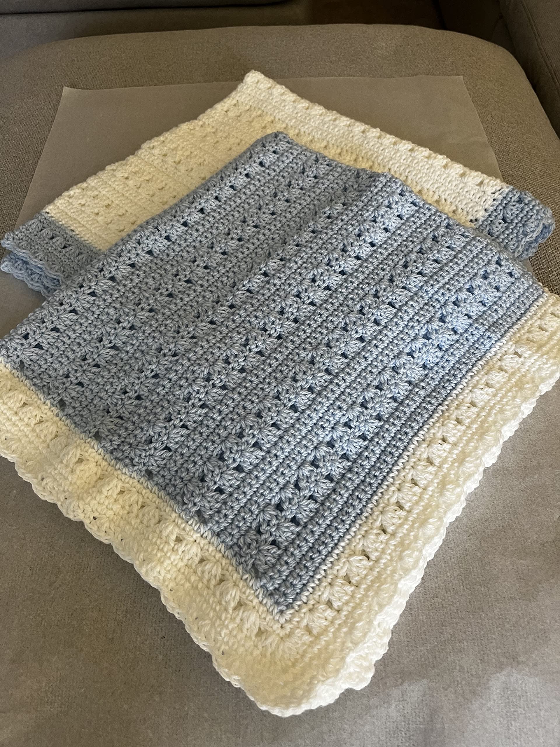 Handmade Crochet Twin Baby Boy Blankets - Soft & Cozy by KIM'S CROCHET DESIGNS - Perfect for Nursery, Gift, and Photo Shoots