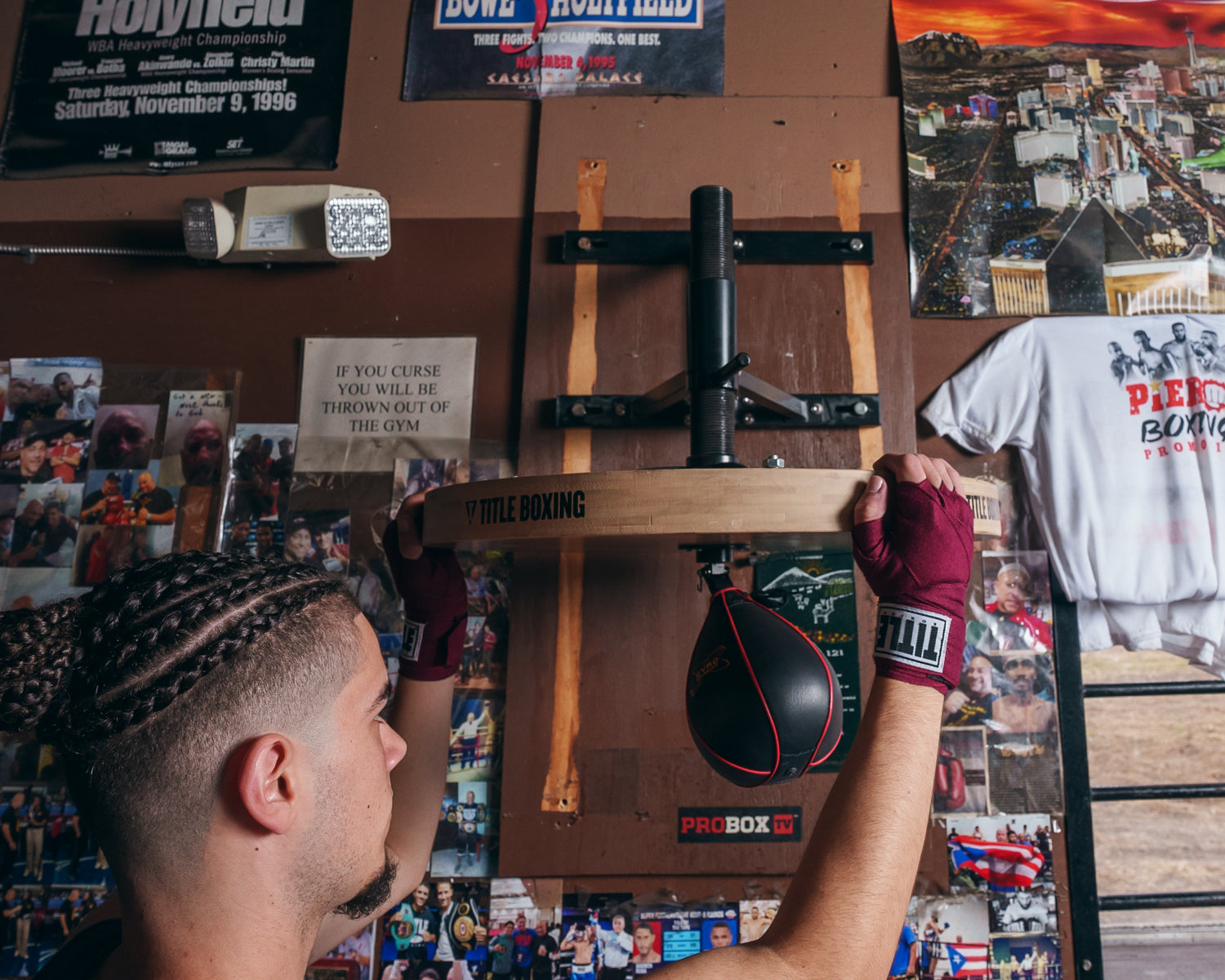 TITLE Boxing Adjustable Speed Bag Platform - Heavy Duty Training Equipment for Boxing & MMA - Perfect for Home Gyms & Fitness Studios