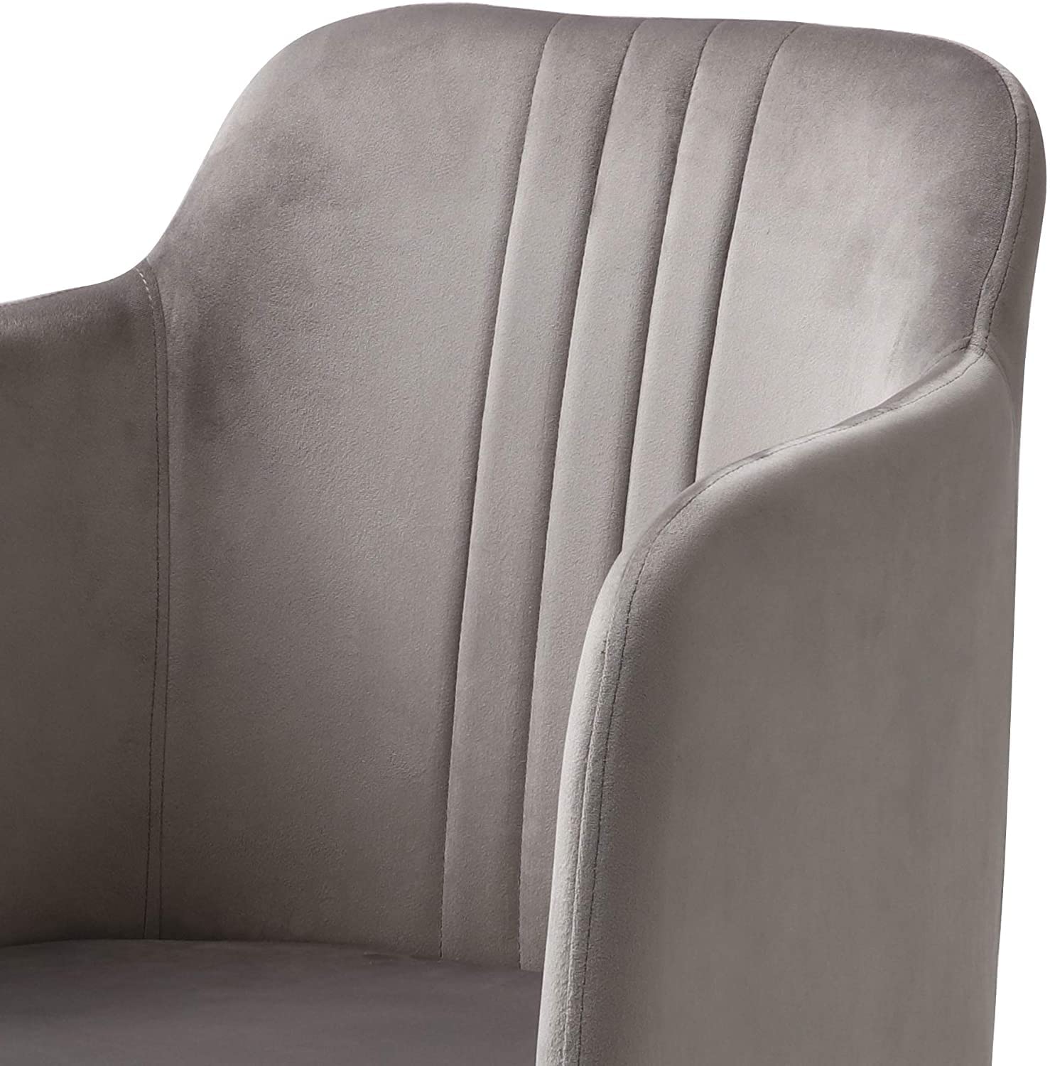 AC Pacific Jason Accent Chairs Set of 2 - Soft Upholstered Modern Armchairs with Black Metal Legs for Living Room, Bedroom & Home Office - Fossil Gray | Stylish & Durable Seating for Relaxing, Reading & Entertaining Guests