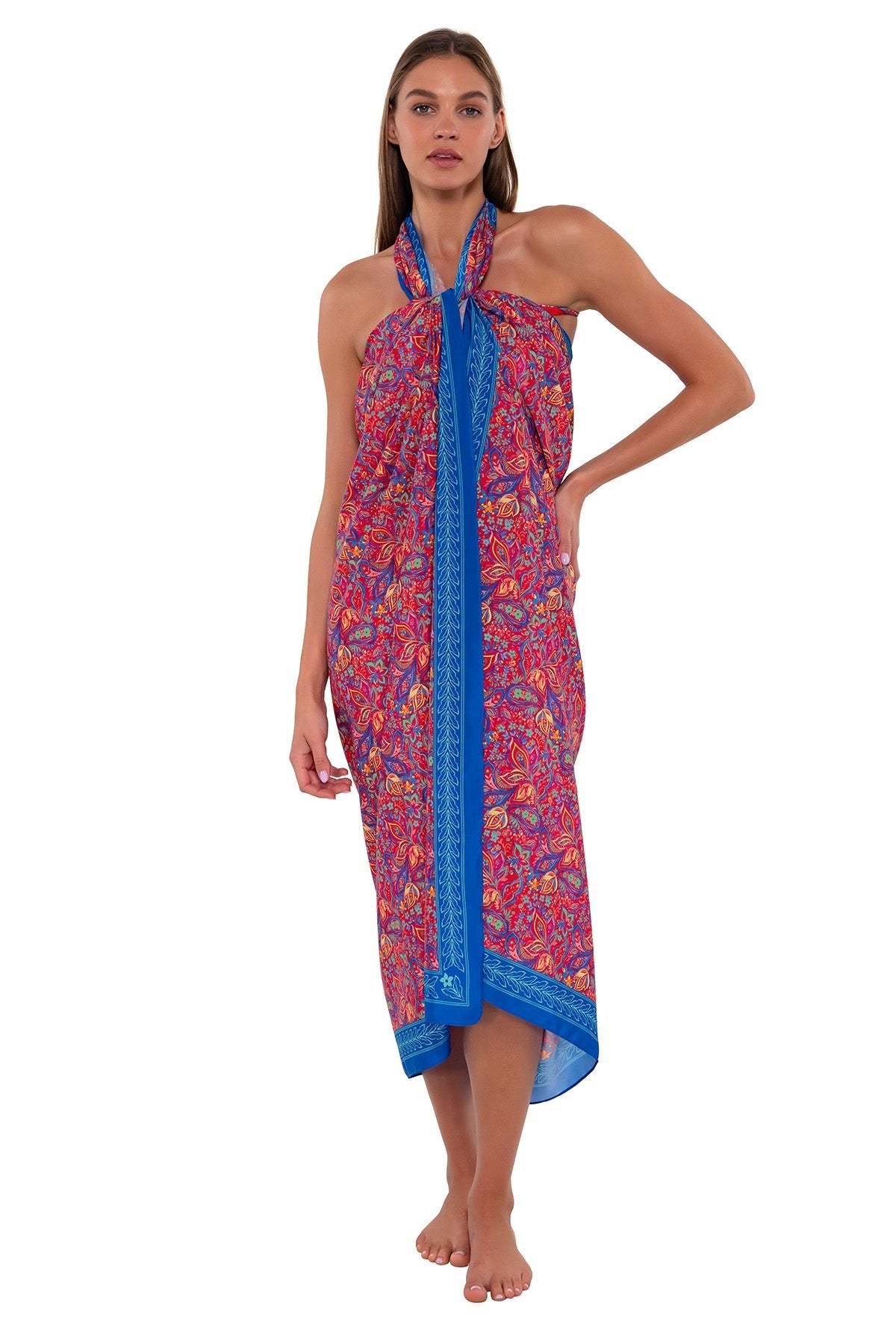 Stylish Paisley Print Beach Pareo - Perfect for Sunsets, Poolside Lounging & Tropical Vacations