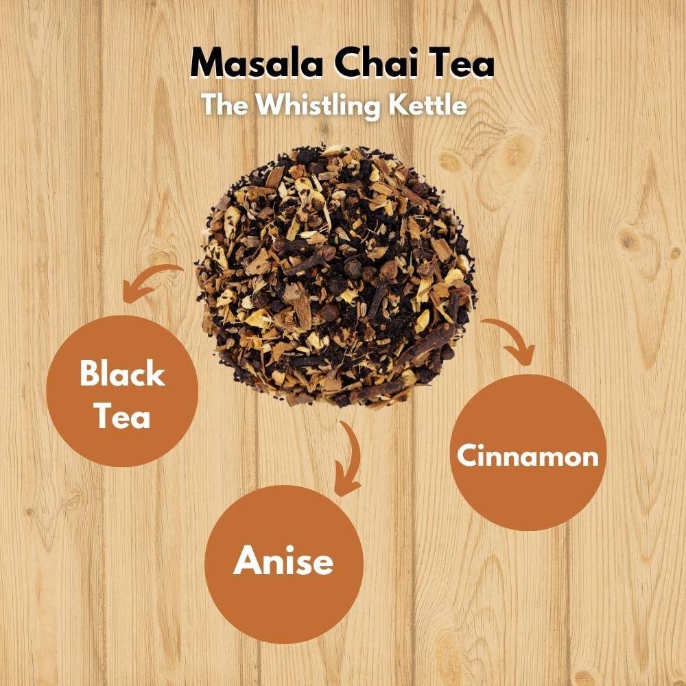 Premium Masala Chai Tea - Organic Black Tea with Anise & Spices | Natural Caffeinated Energy Boost | 4oz Pouch (72 Servings) | Perfect for Morning Wake-Up or Afternoon Pick-Me-Up