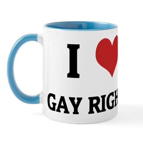 White/Blue Inside - I Love Gay Rights Mug