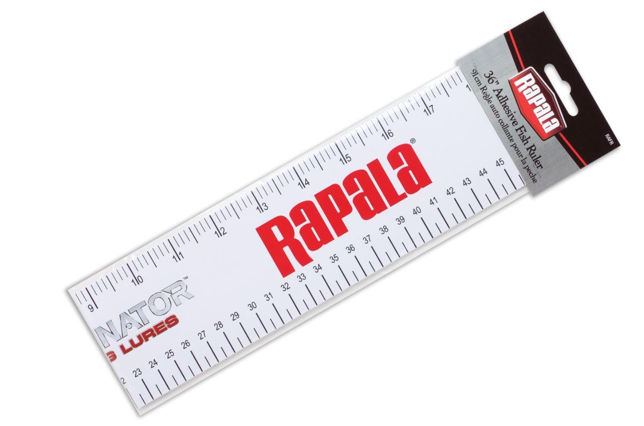 Rapala RAFR 36 Adhesive Ruler - Self-Stick Measuring Tape for Fishing, DIY Projects & Home Improvement - Easy-to-Read Inches & Centimeters Scale