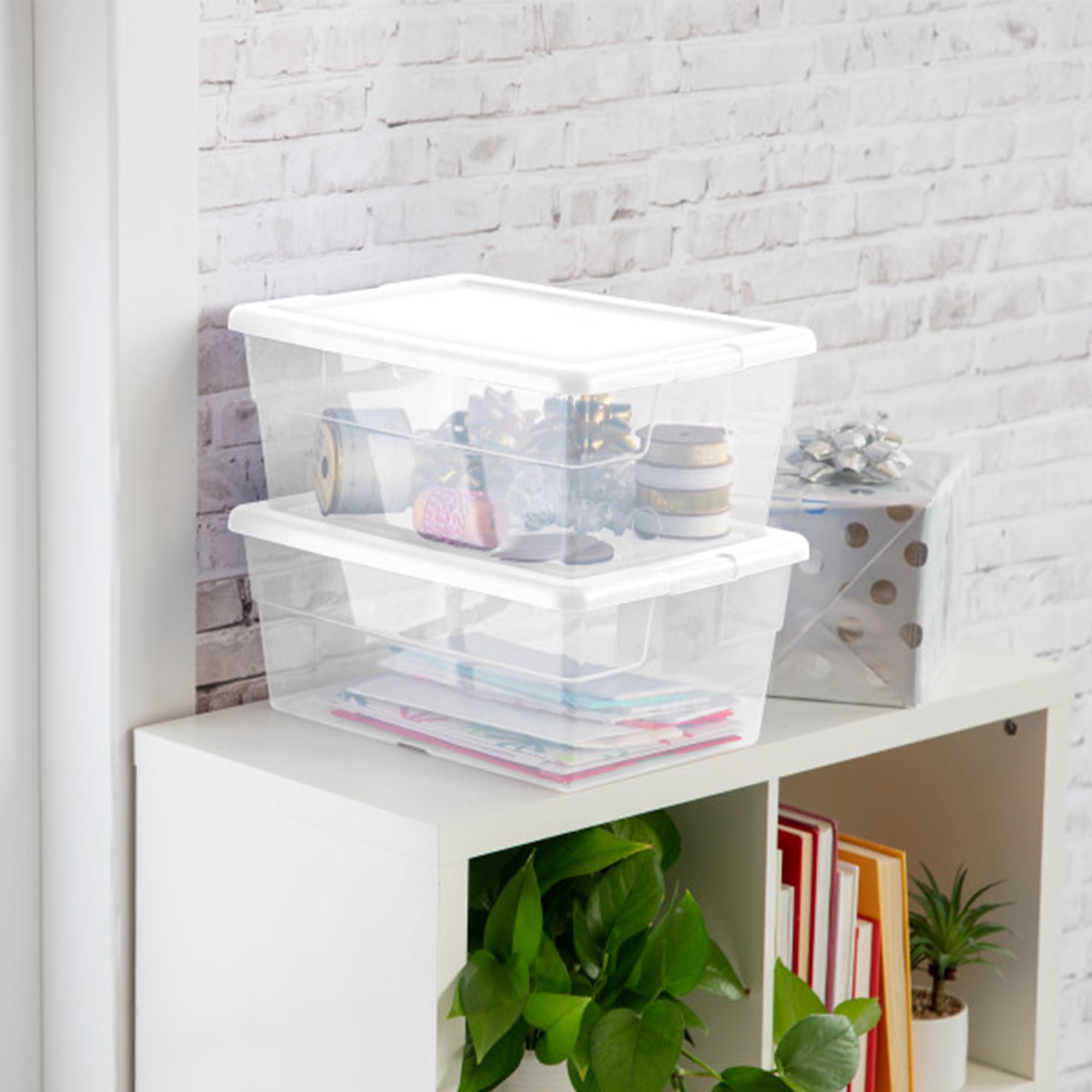 Sterilite 24-Pack 16 Quart Clear Plastic Storage Bins with Snap-On Lids - Stackable Organizer Boxes for Home, Office & Closet Organization